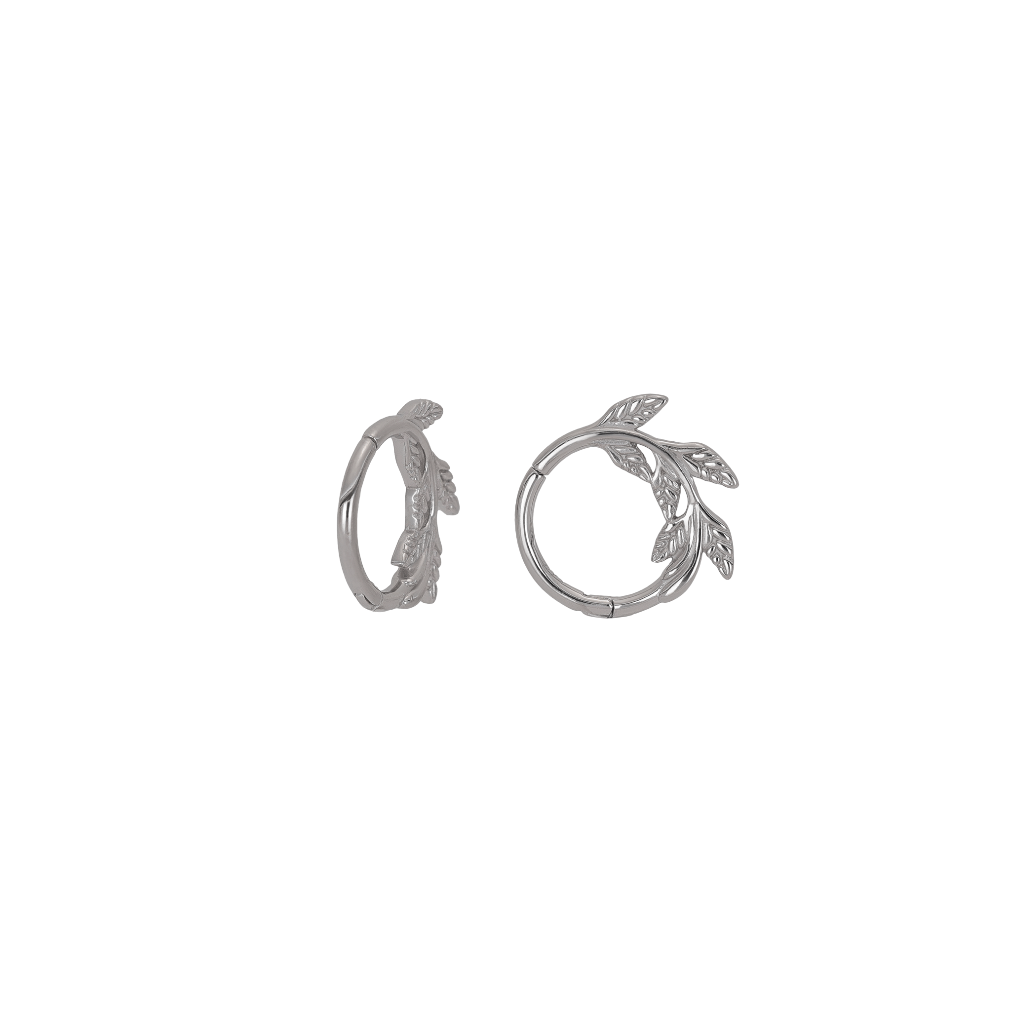 BEATTI Hoops NEW 14K Solid Gold Leaf Clicker Hoop NEW 14K Solid Gold Leaf Clicker Hoop