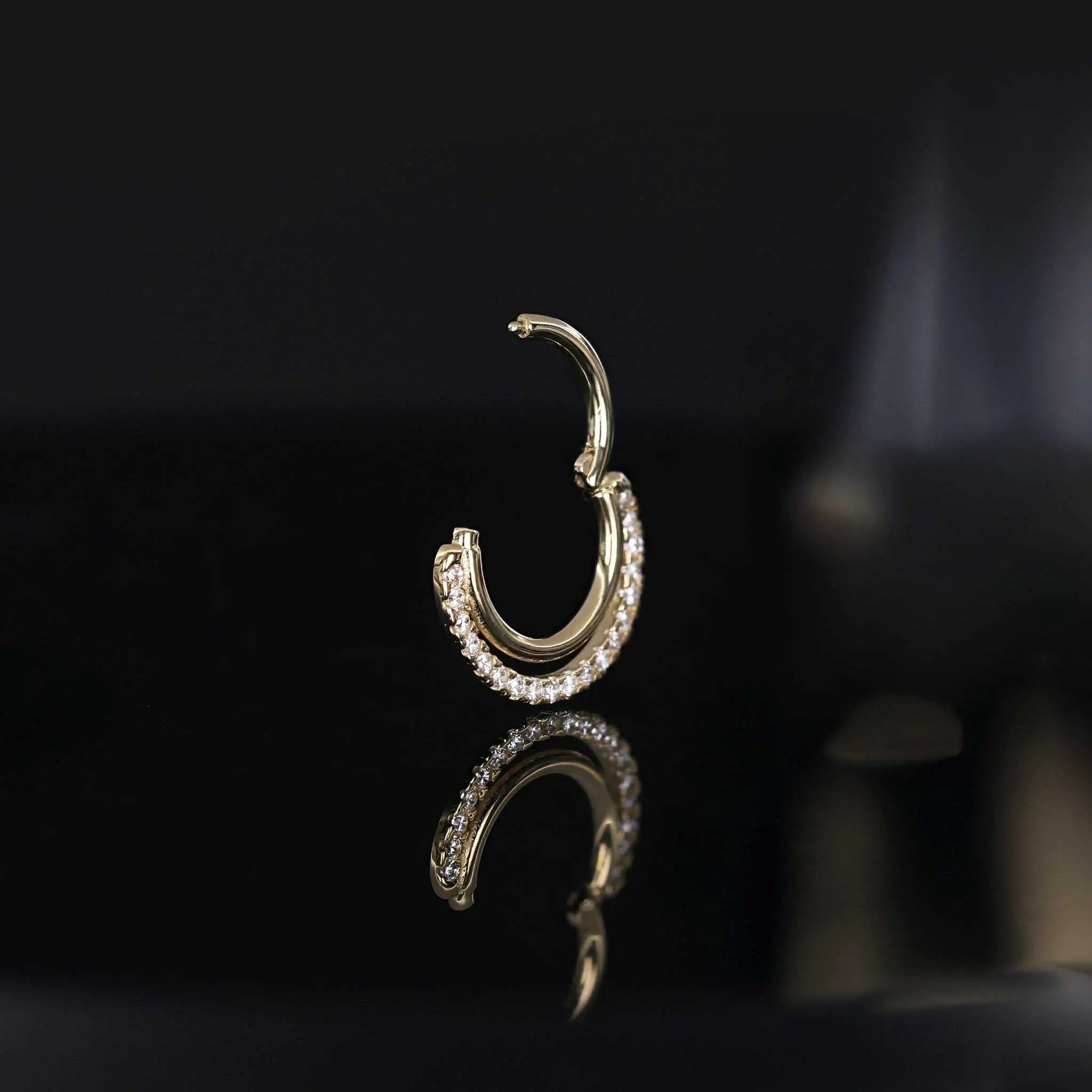 BEATTI Hoops Gold / 16G/8mm 14K Gold Clicker Hoop BJ5070 YG 14K Gold Clicker Hoop