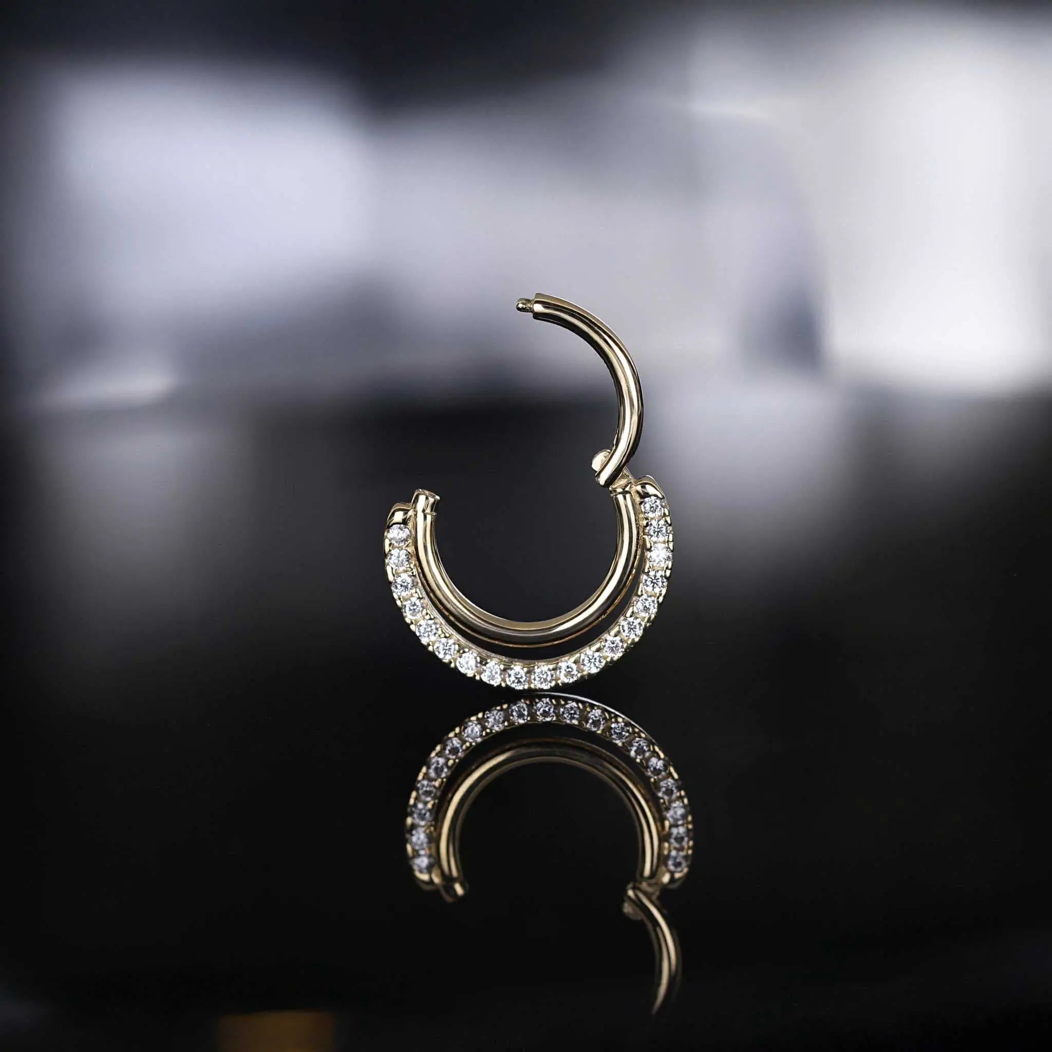 BEATTI Hoops Gold / 16G/8mm 14K Gold Clicker Hoop BJ5070 YG 14K Gold Clicker Hoop