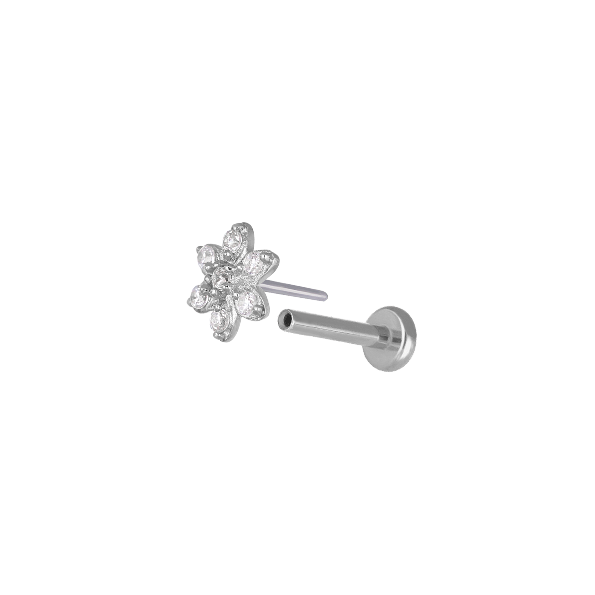 Micro Rosette CZ Flat Back Stud