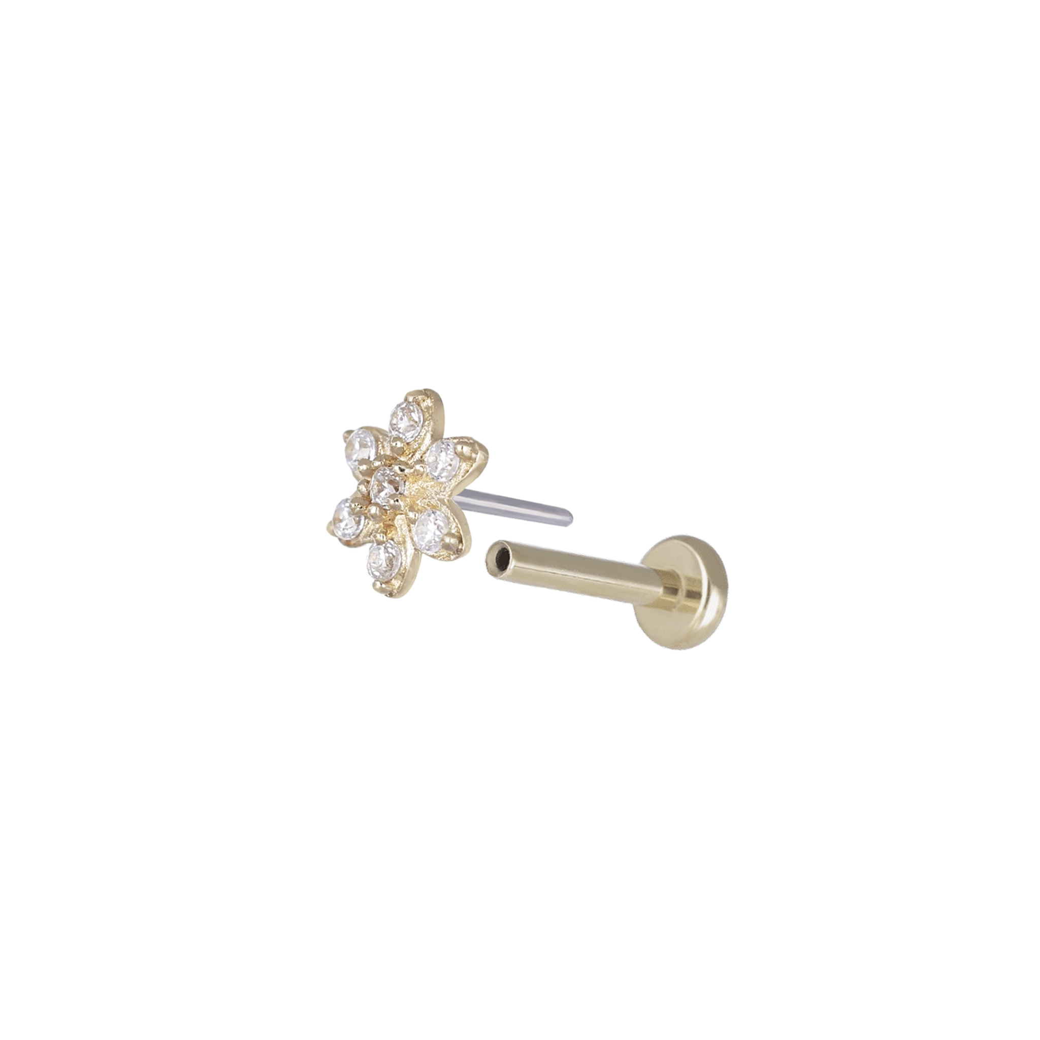 Micro Rosette CZ Flat Back Stud