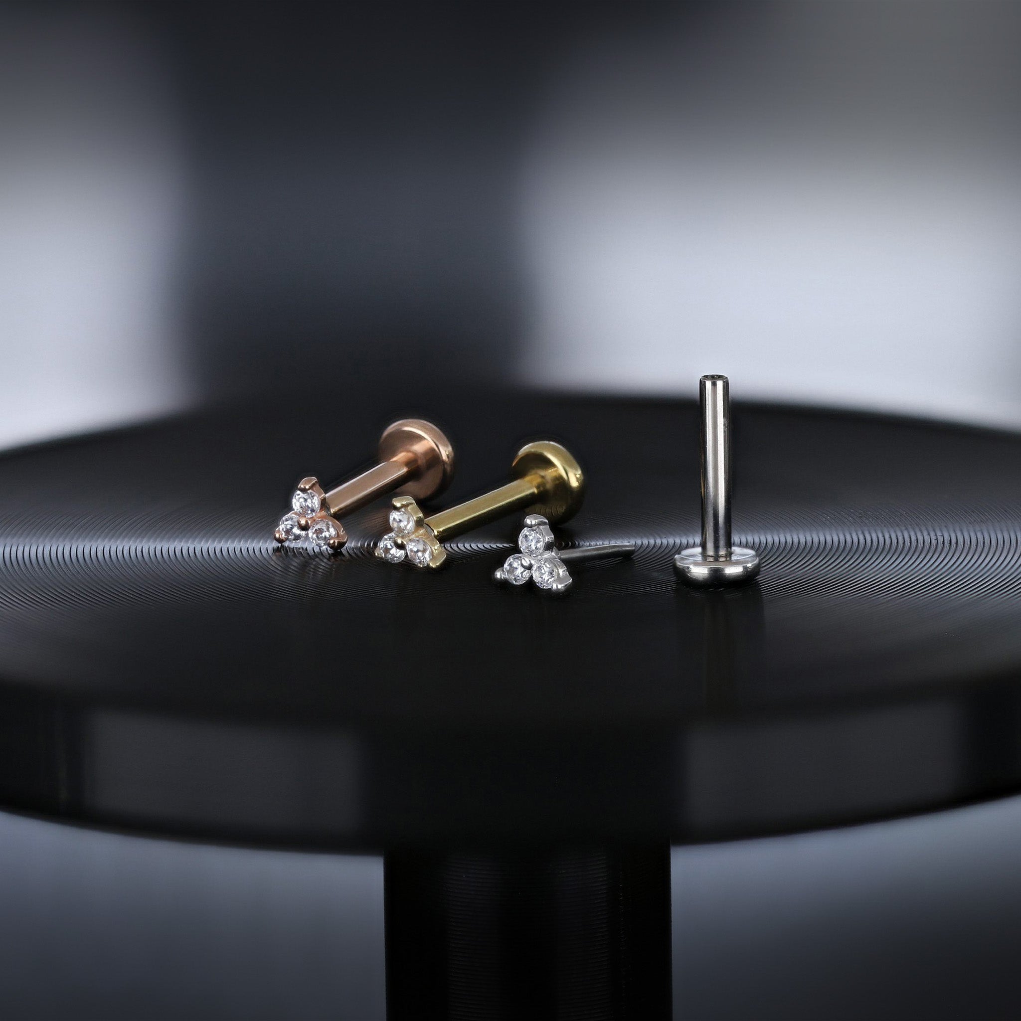 Micro Triangle CZ Flat Back Stud