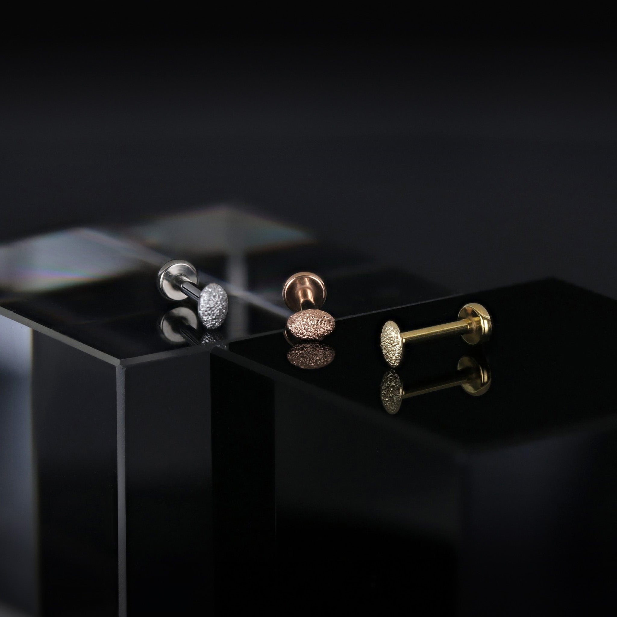 Petite Oval Sand Texture Flat Back Stud