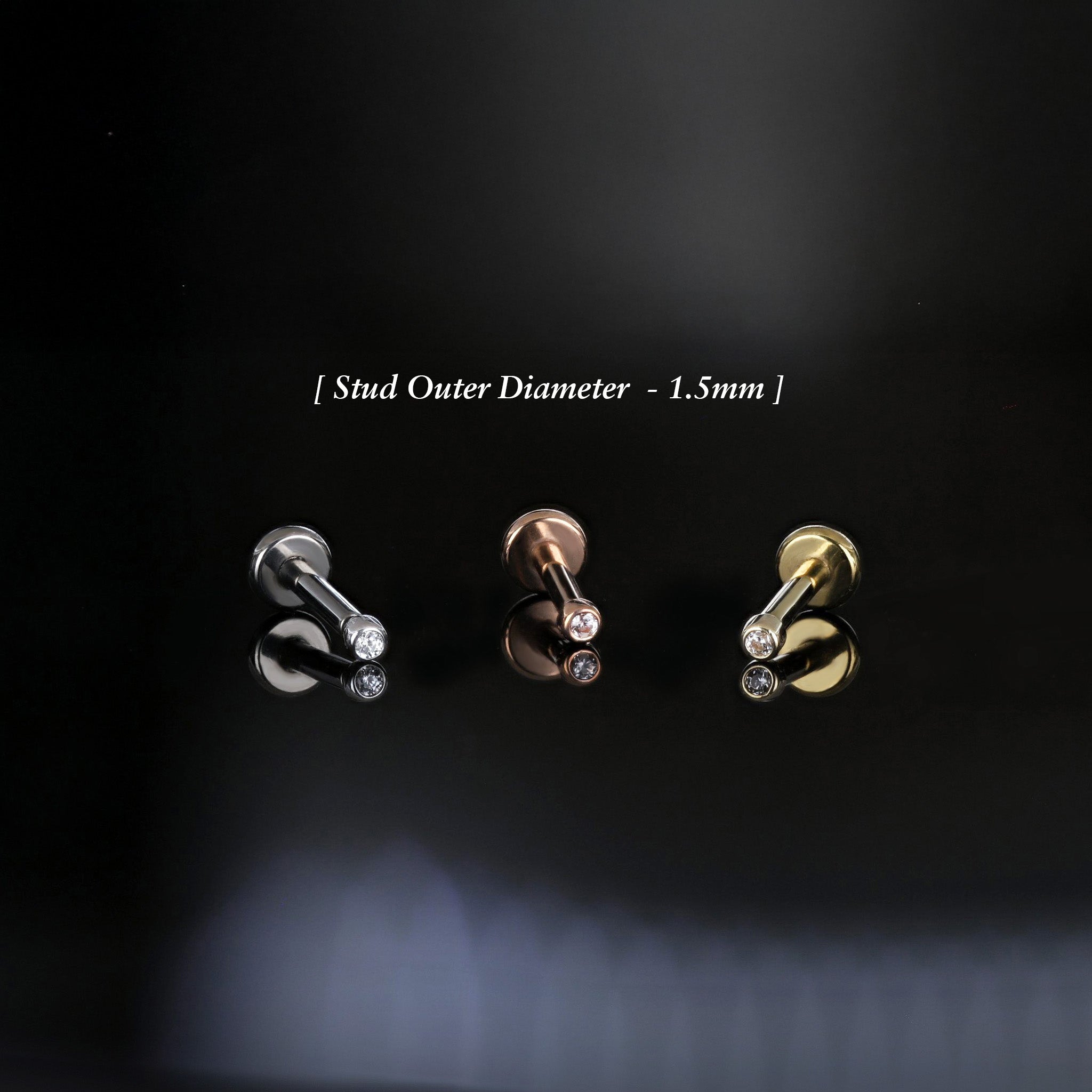 Tiny Bezel CZ Flat Back Stud