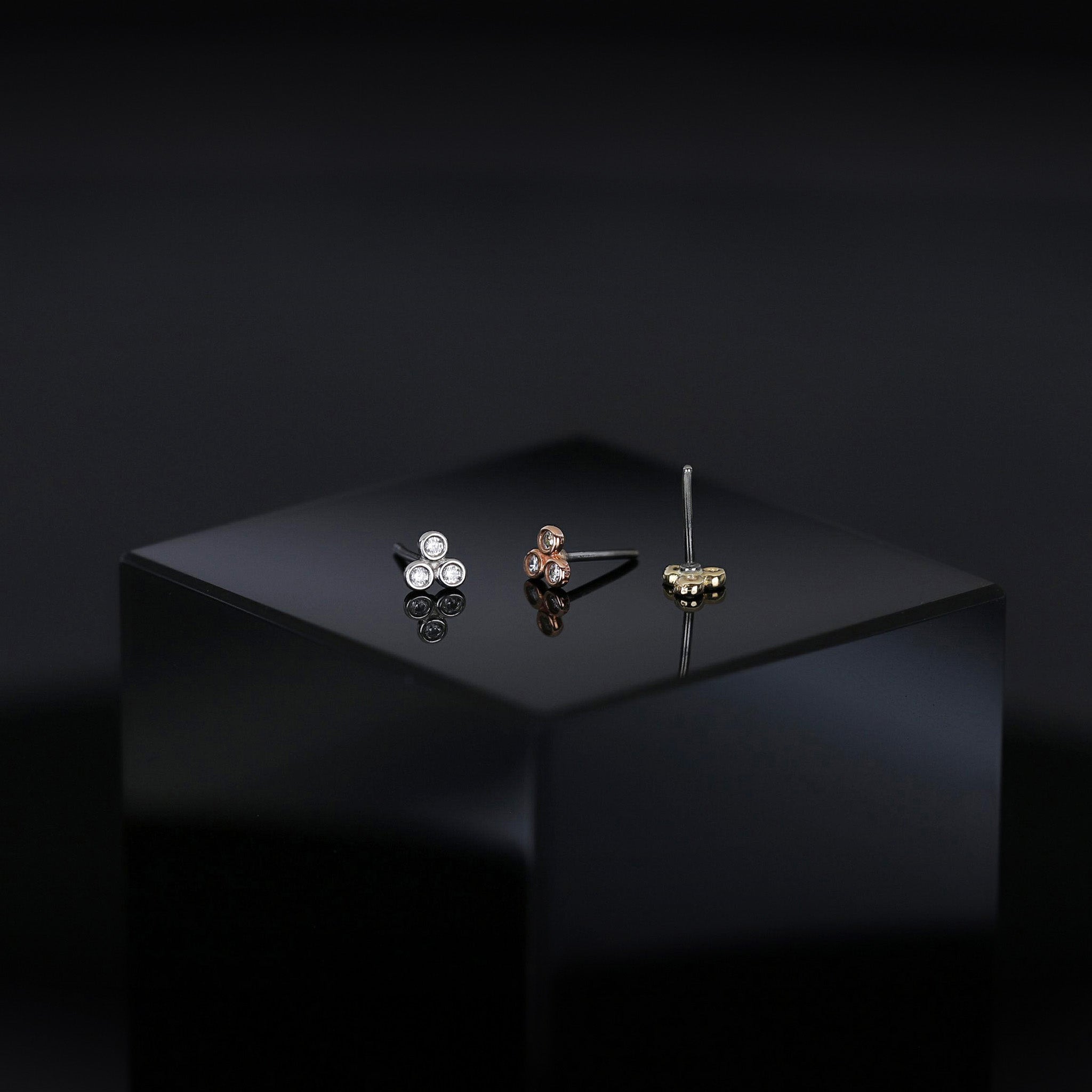 Micro Cluster CZ Flat Back Stud