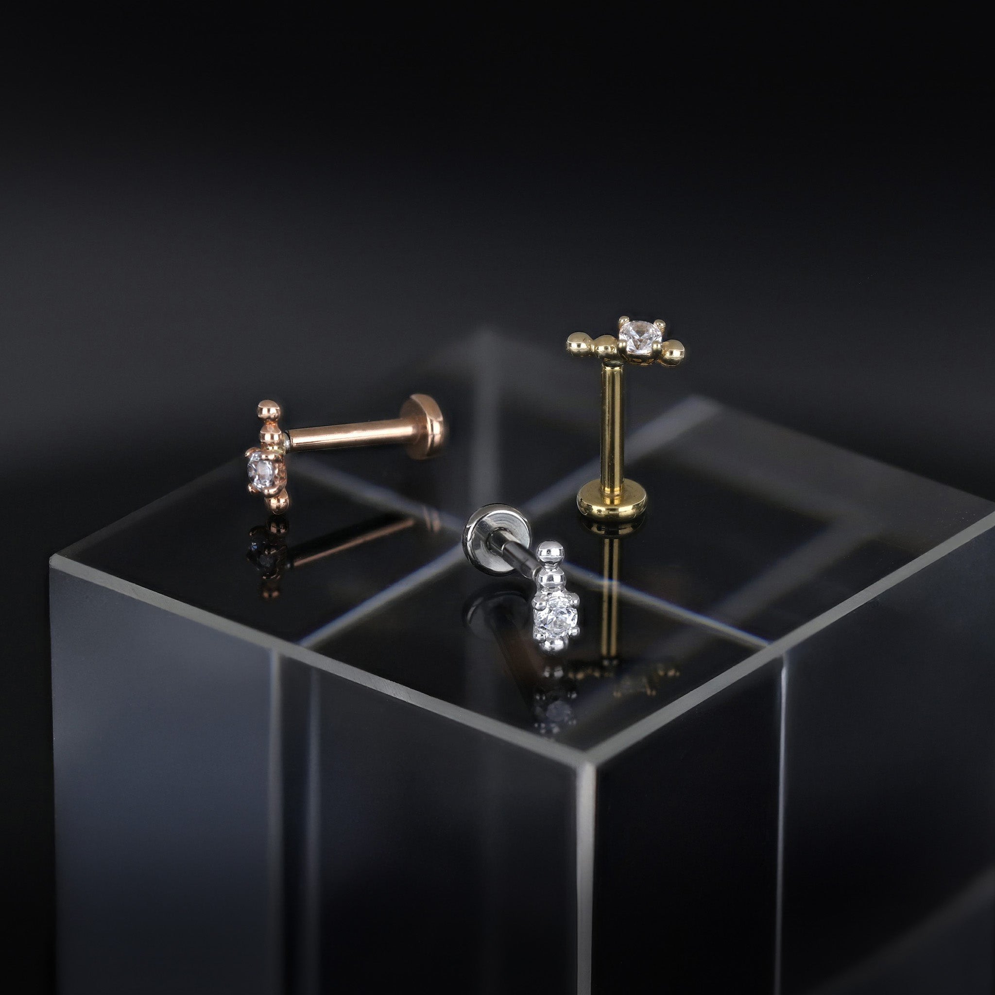 Mirco Bead Drop CZ Flat Back Stud