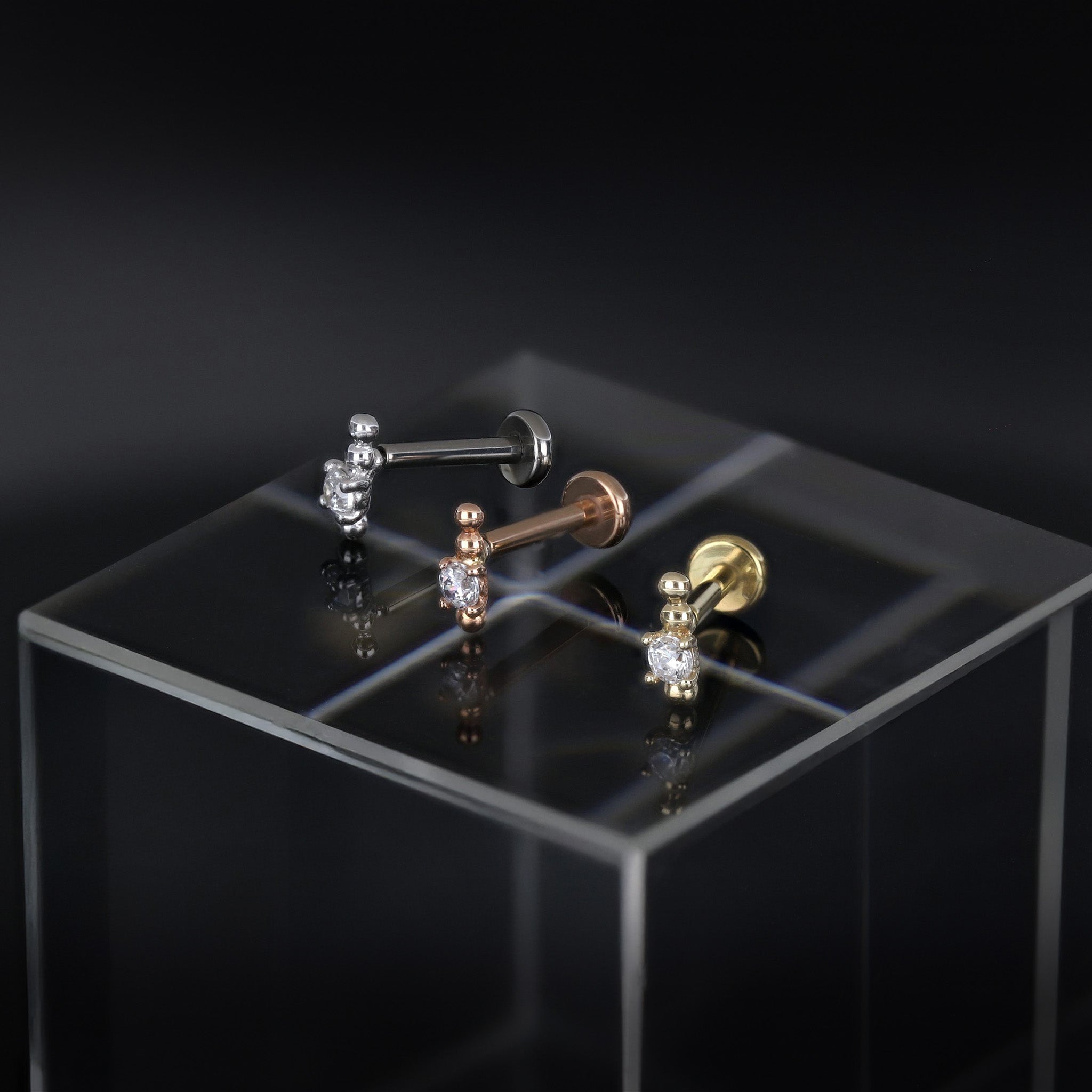 Mirco Bead Drop CZ Flat Back Stud