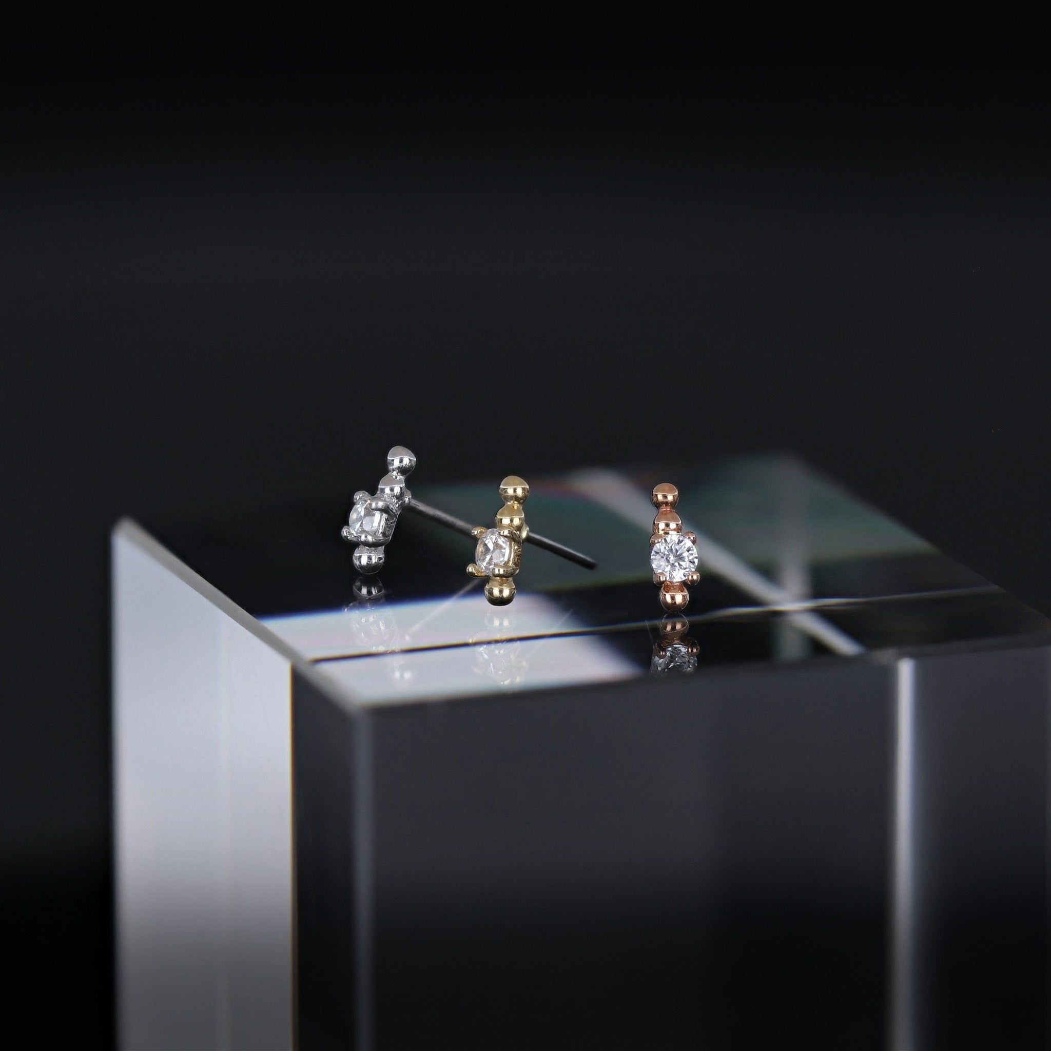 Mirco Bead Drop CZ Flat Back Stud