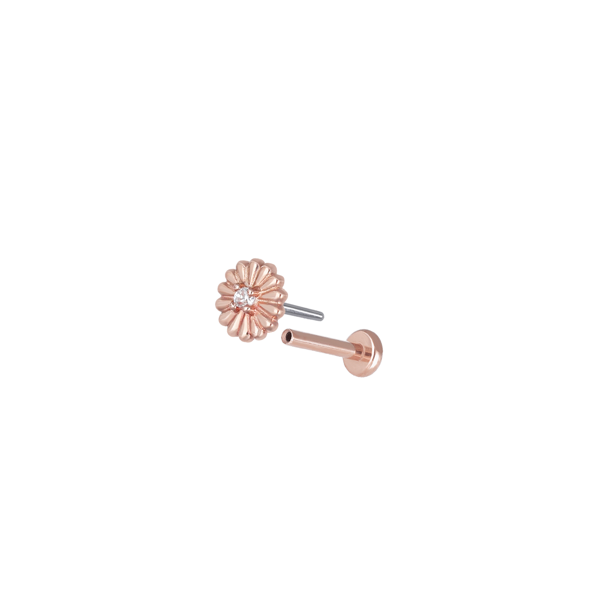 Petite CZ Bloom Flat Back Stud