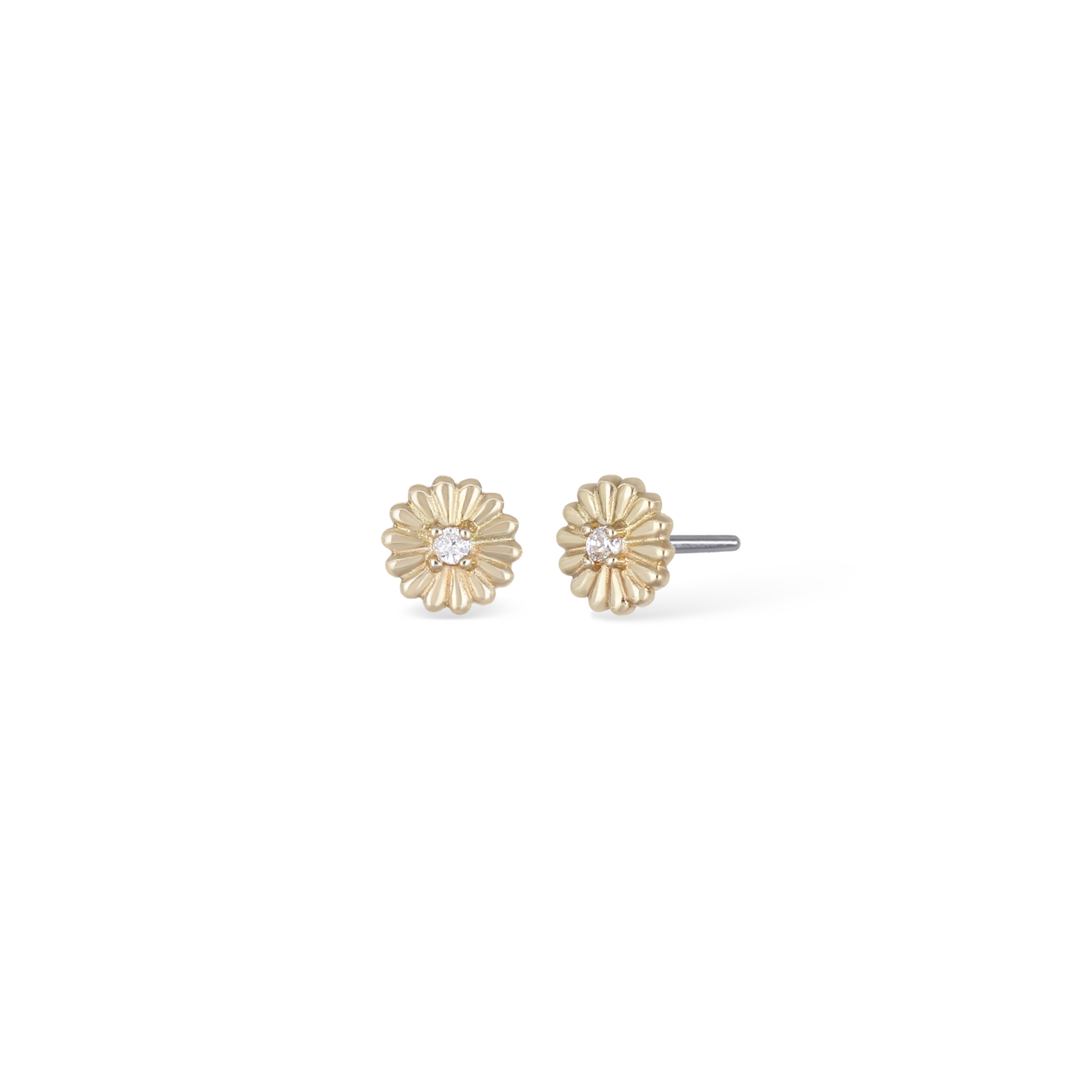 Petite CZ Bloom Flat Back Stud