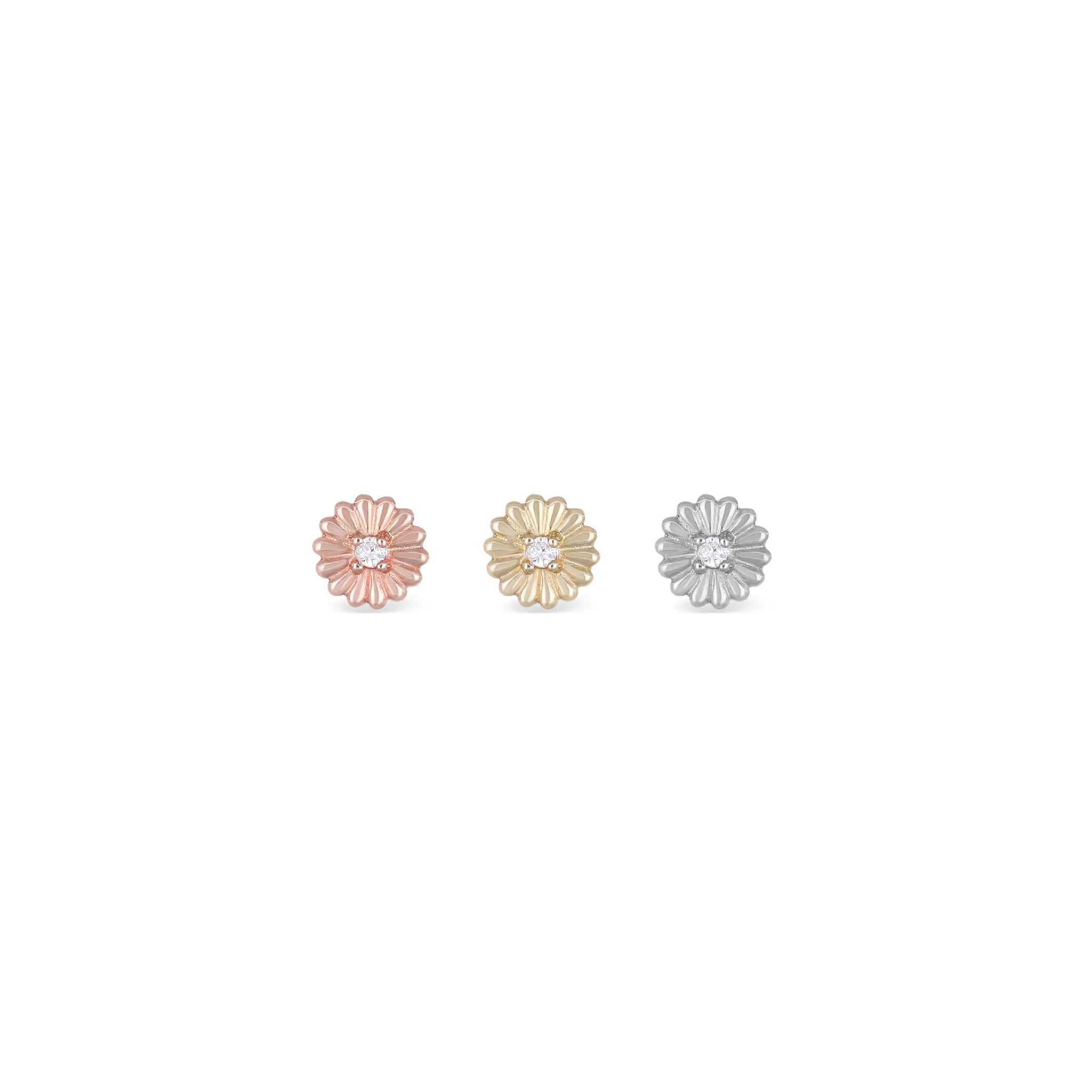 Petite CZ Bloom Flat Back Stud