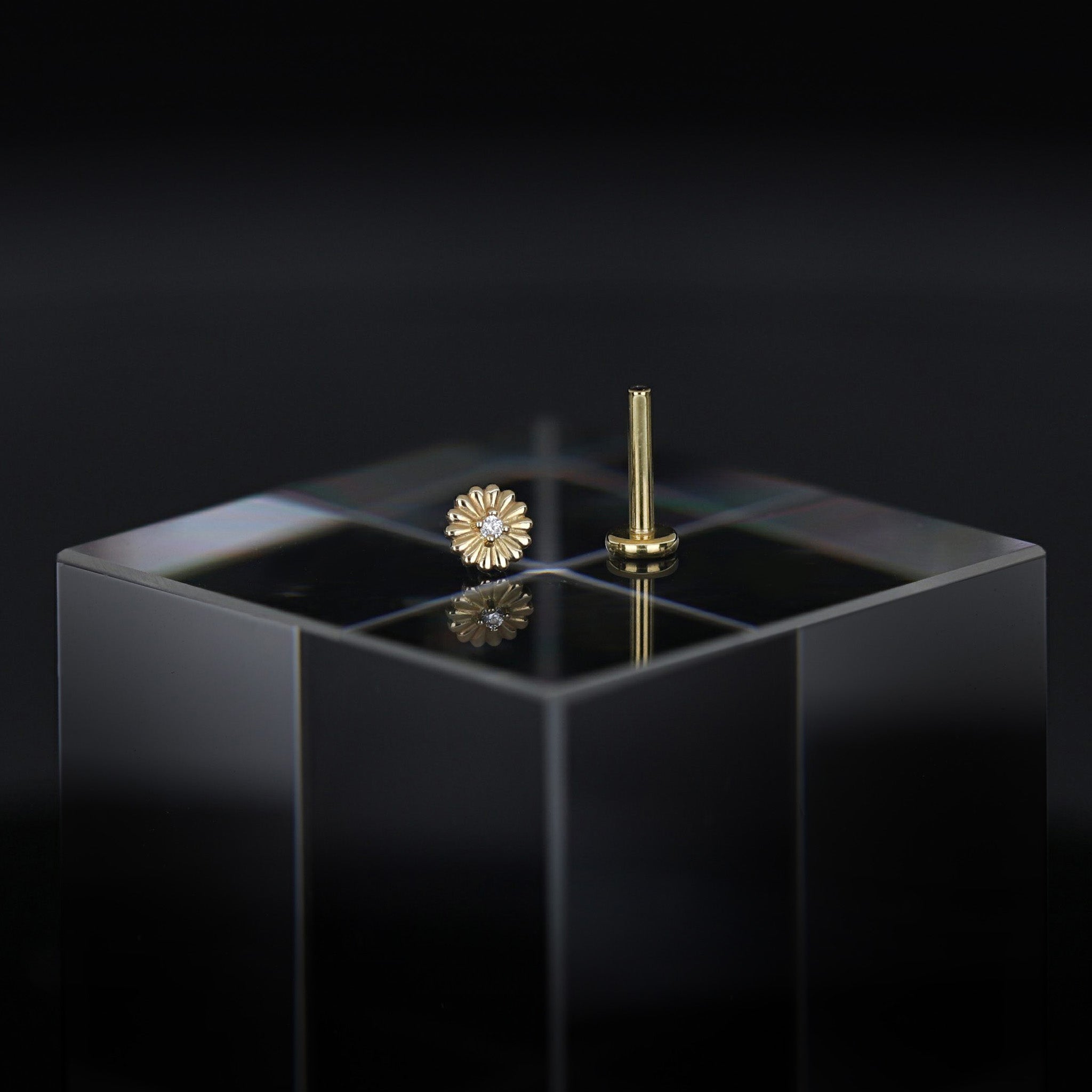 Petite CZ Bloom Flat Back Stud