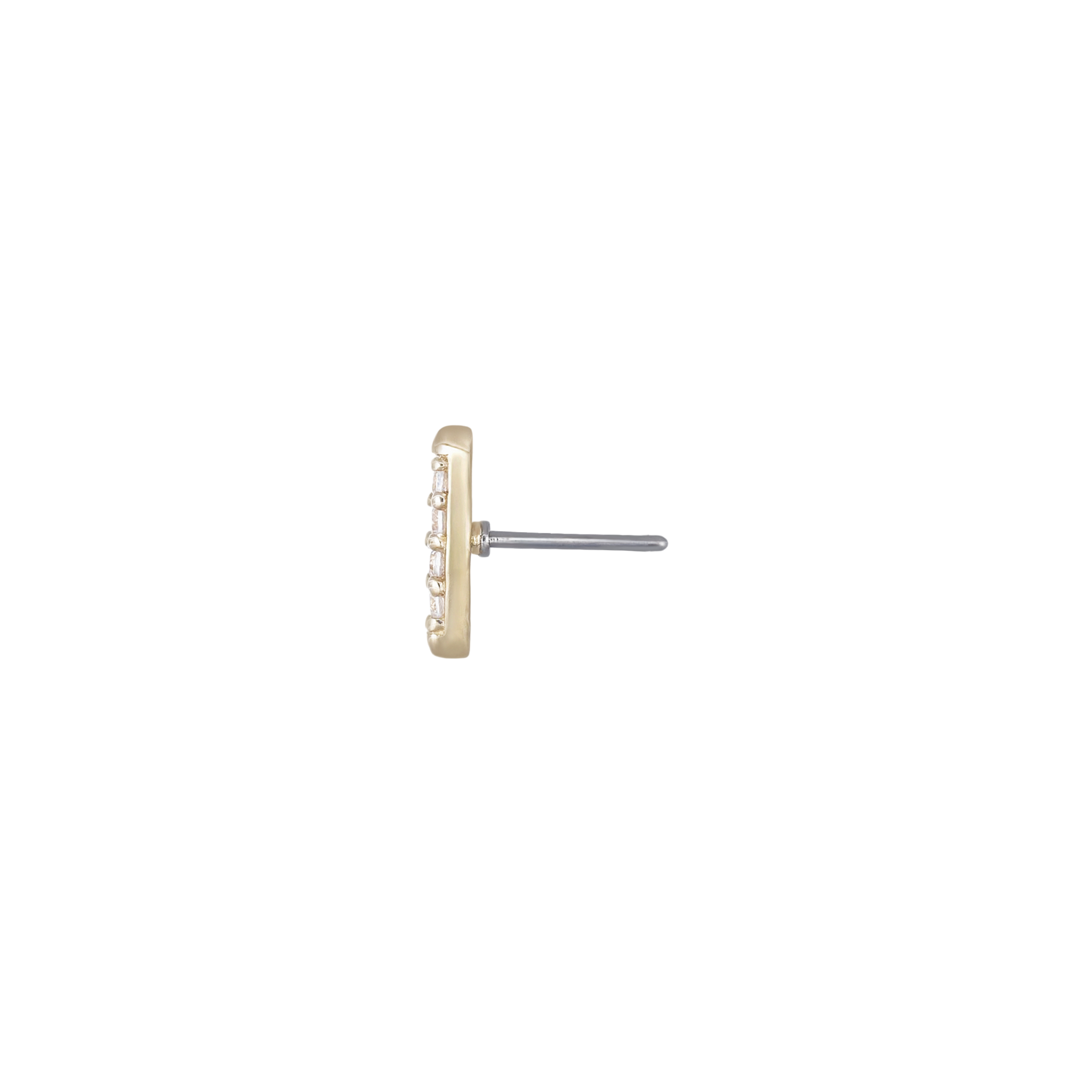 Petite CZ Bar Flat Back Stud