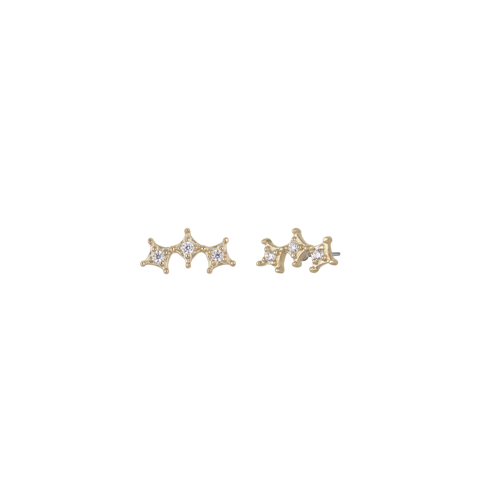 Petite Crown CZ Flat Back Stud