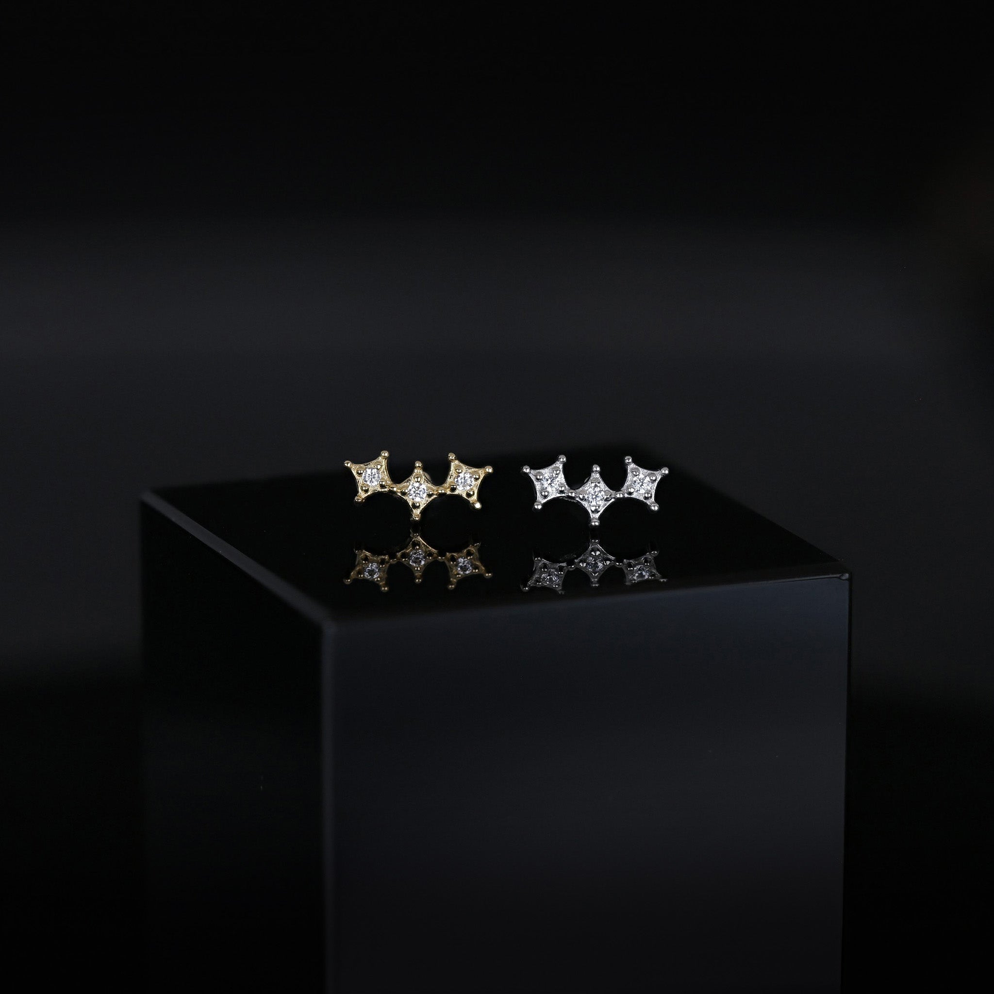 Petite Crown CZ Flat Back Stud