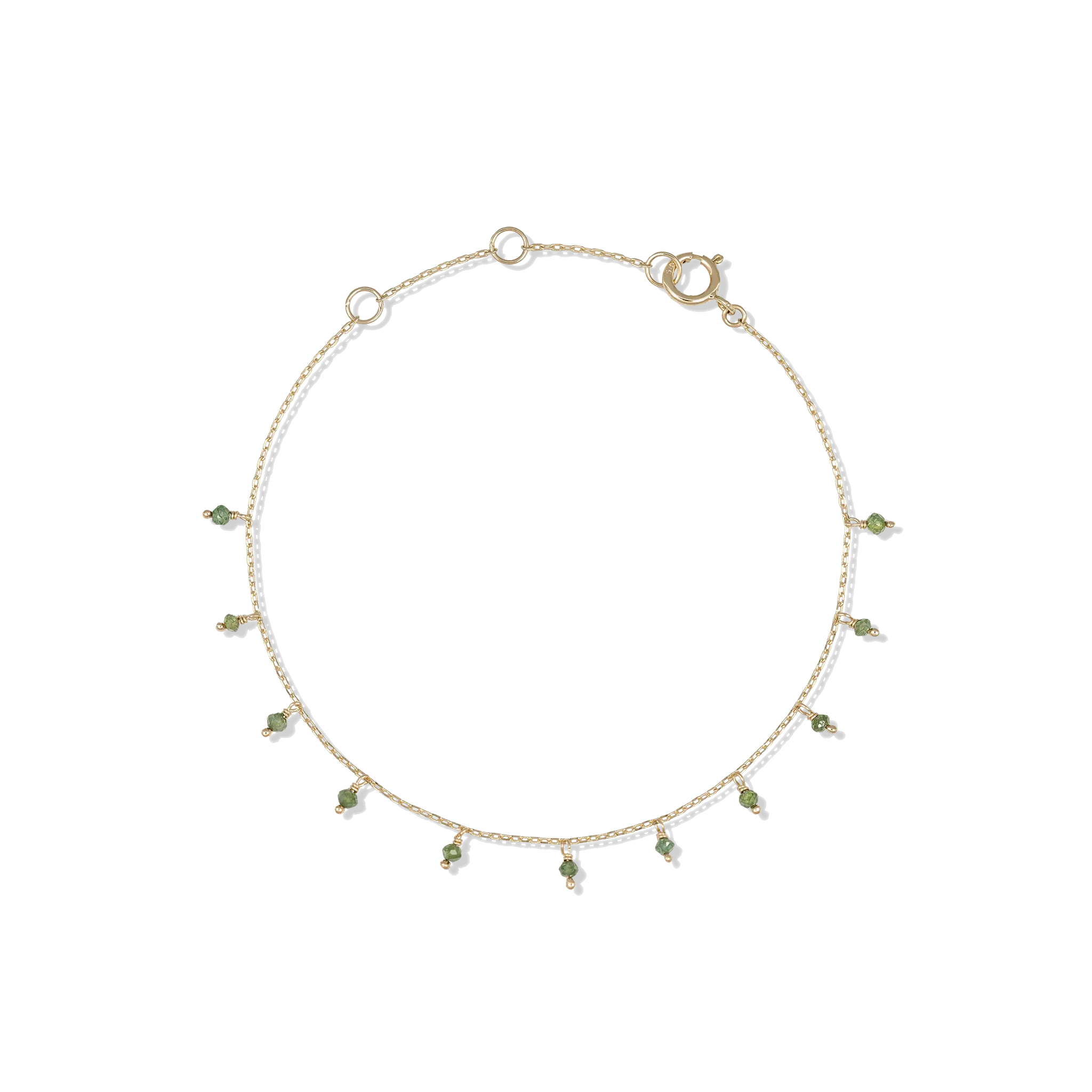 BEATTI Bracelet Gold / Green Diamond BTBG010 Santal Diamond Beads Bracelet BTBG010 GD BTBG010 Santal Diamond Beads Bracelet