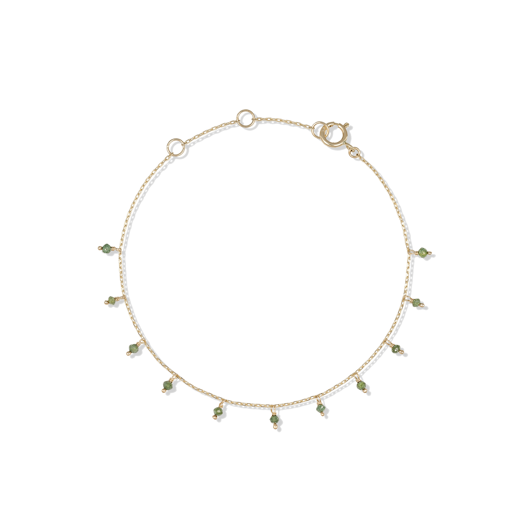 BEATTI Bracelet Gold / Green Diamond BTBG010 Santal Diamond Beads Bracelet BTBG010 GD BTBG010 Santal Diamond Beads Bracelet