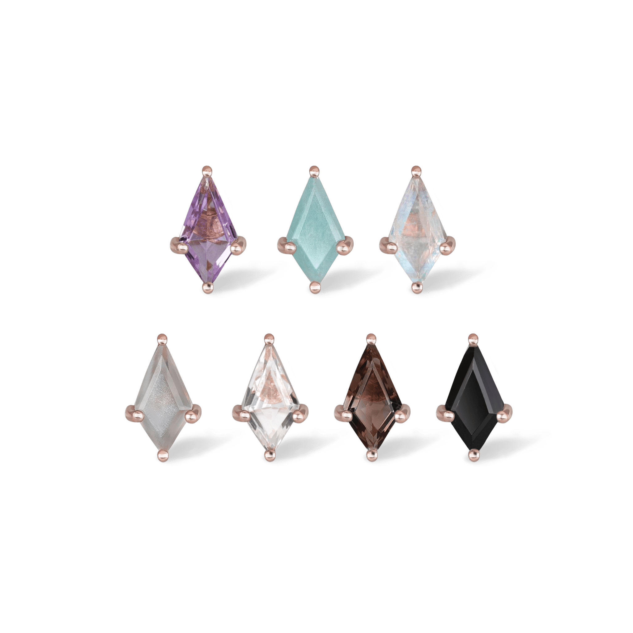 BEATTI Threadless Ends Rose Gold / Amazonite Siera • Natural Gemstone Threadless Ends BTE014 Siera • Natural Gemstone Threadless Ends