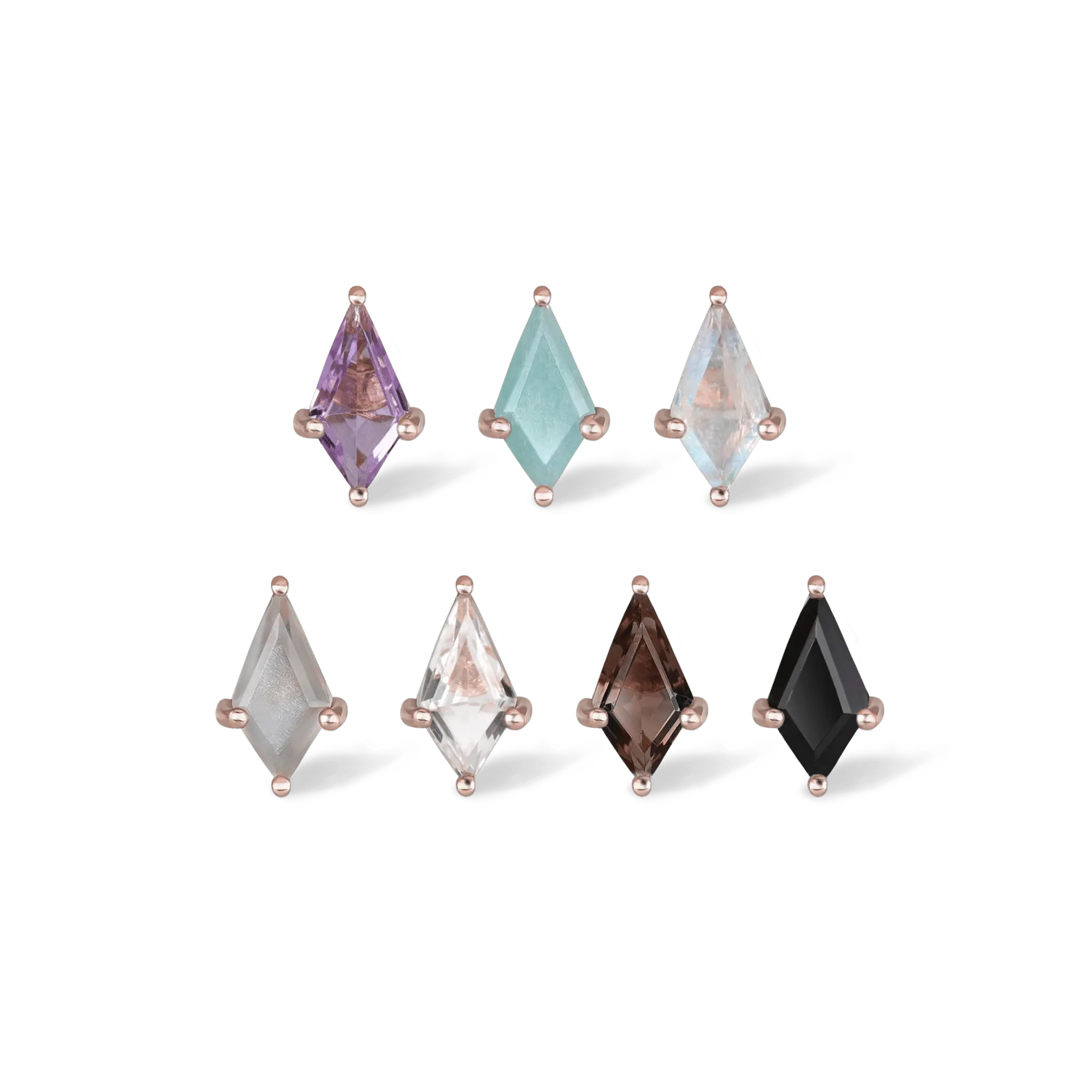 BEATTI Threadless Ends Rose Gold / Amazonite Siera • Natural Gemstone Threadless Ends BTE014 Siera • Natural Gemstone Threadless Ends