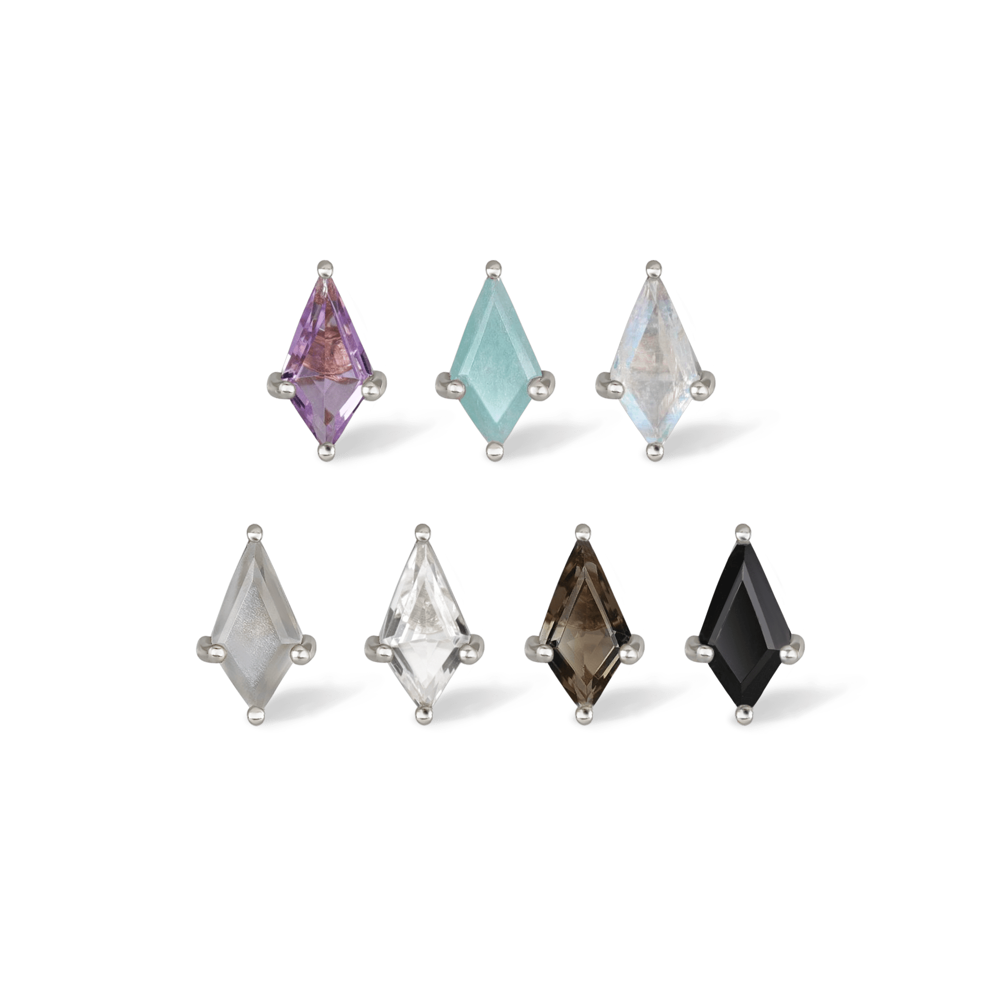 BEATTI Threadless Ends Silver / Amethyst Siera • Natural Gemstone Threadless Ends BTE014 Siera • Natural Gemstone Threadless Ends