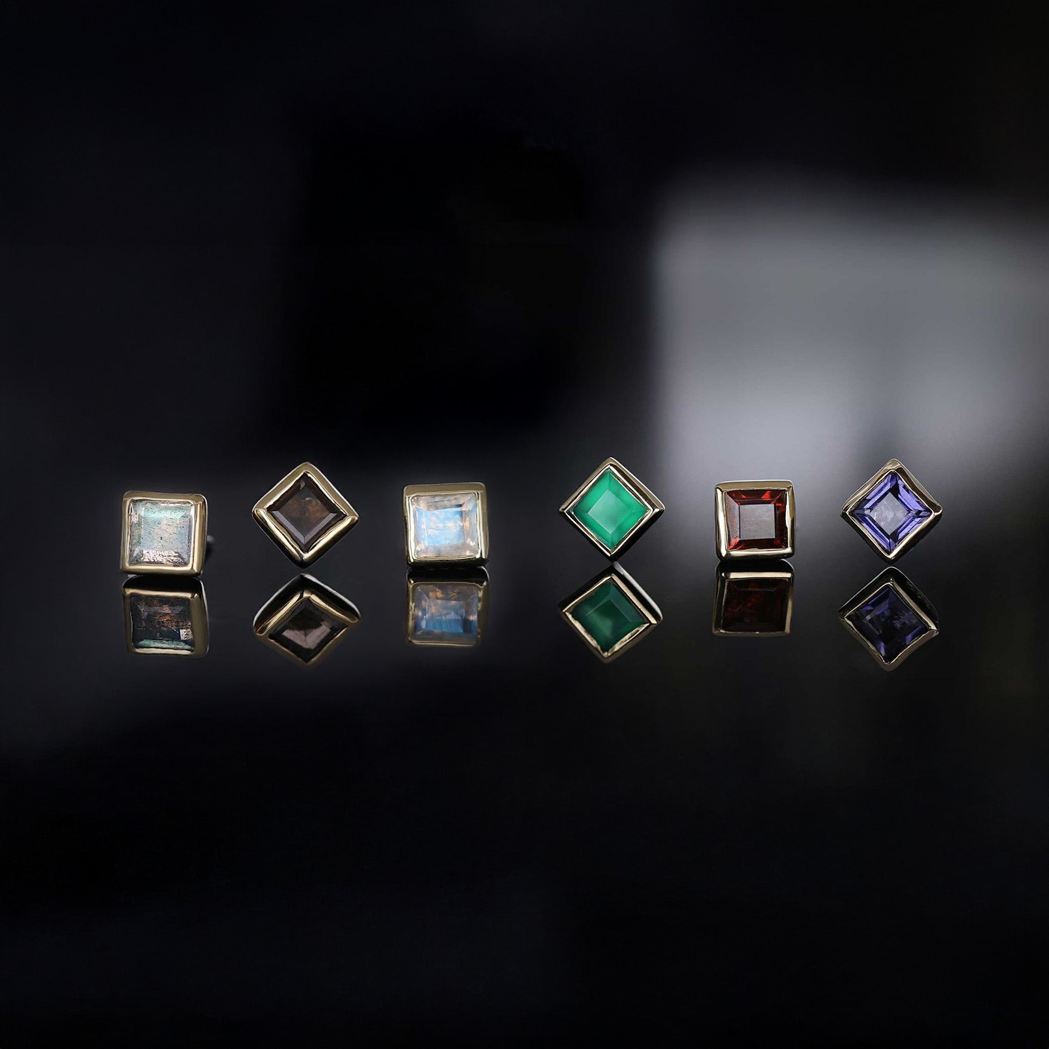 Maya • Natural Gemstone Flat Back Earring