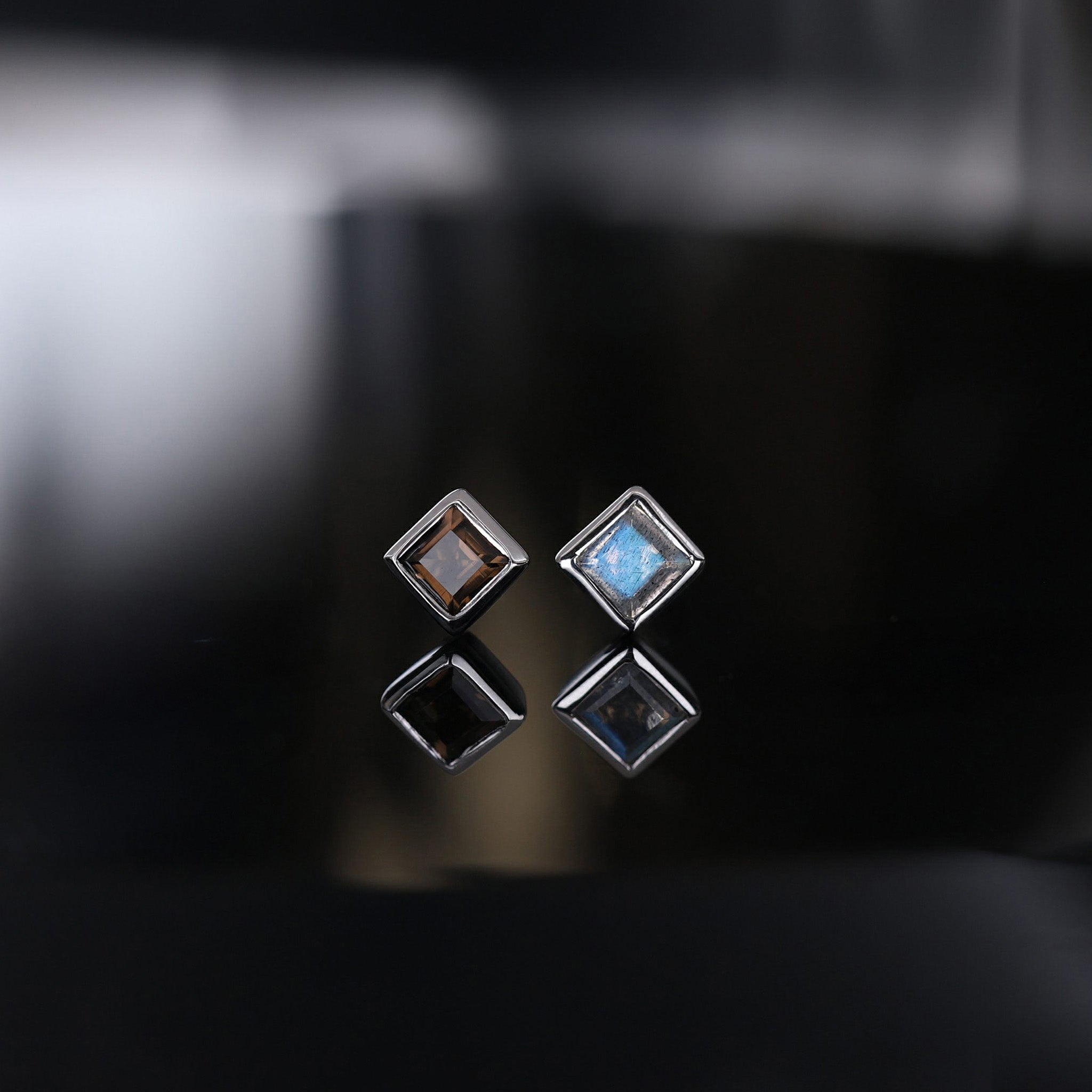 Maya • Natural Gemstone Flat Back Earring