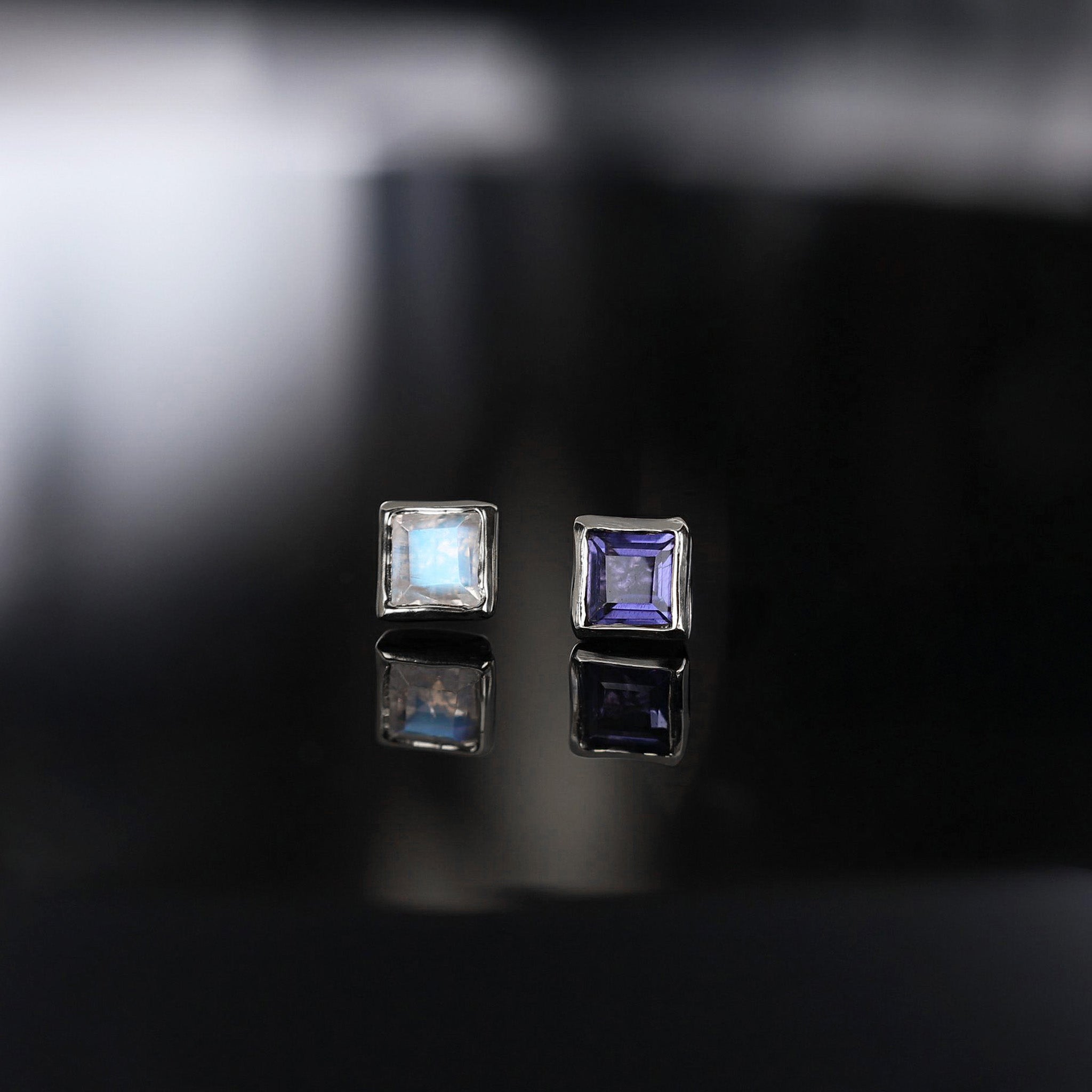 Maya • Natural Gemstone Flat Back Earring