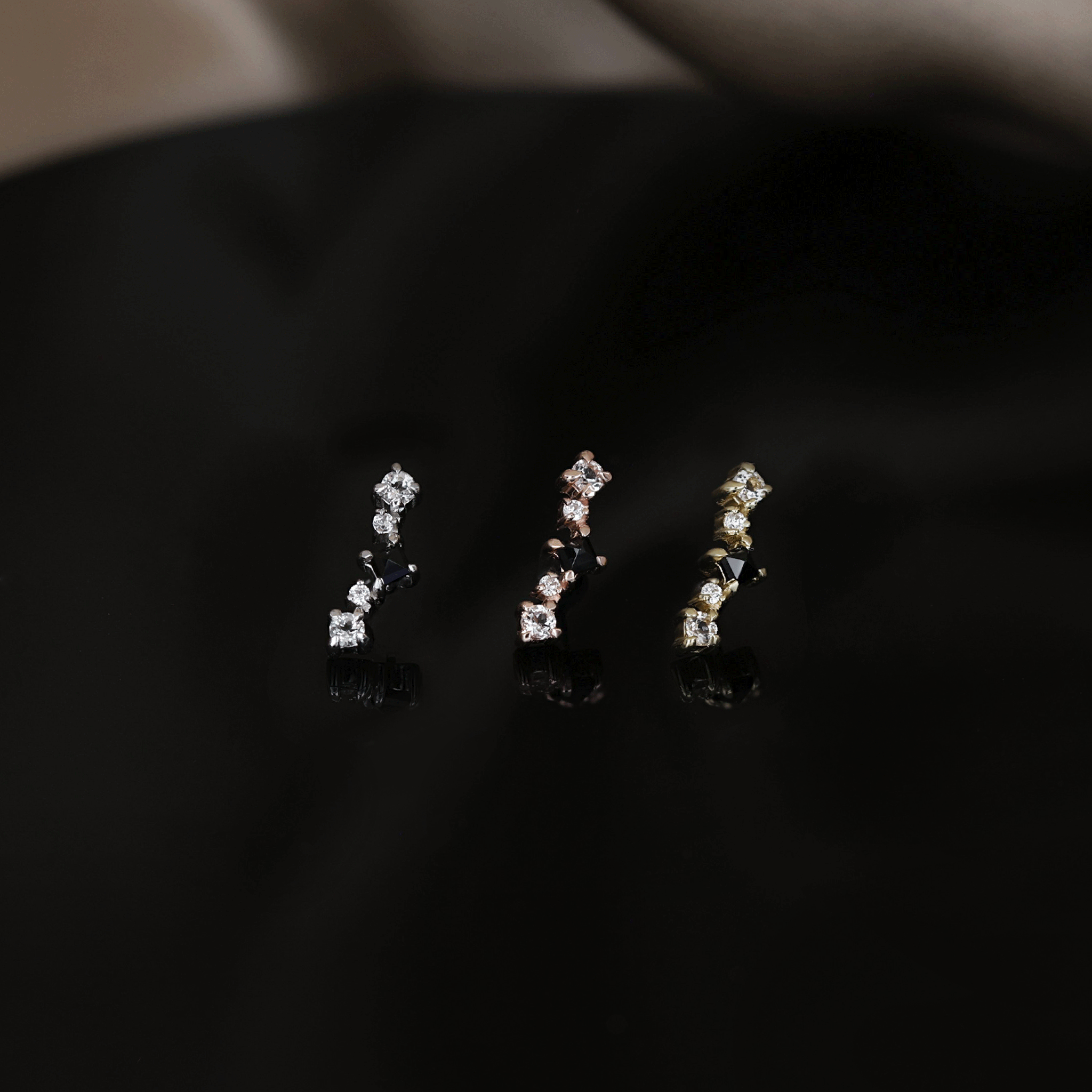 BEATTI Threadless Ends BTE048 • Black Spinel Flat Back Stud BTE048 • Black Spinel Flat Back Stud