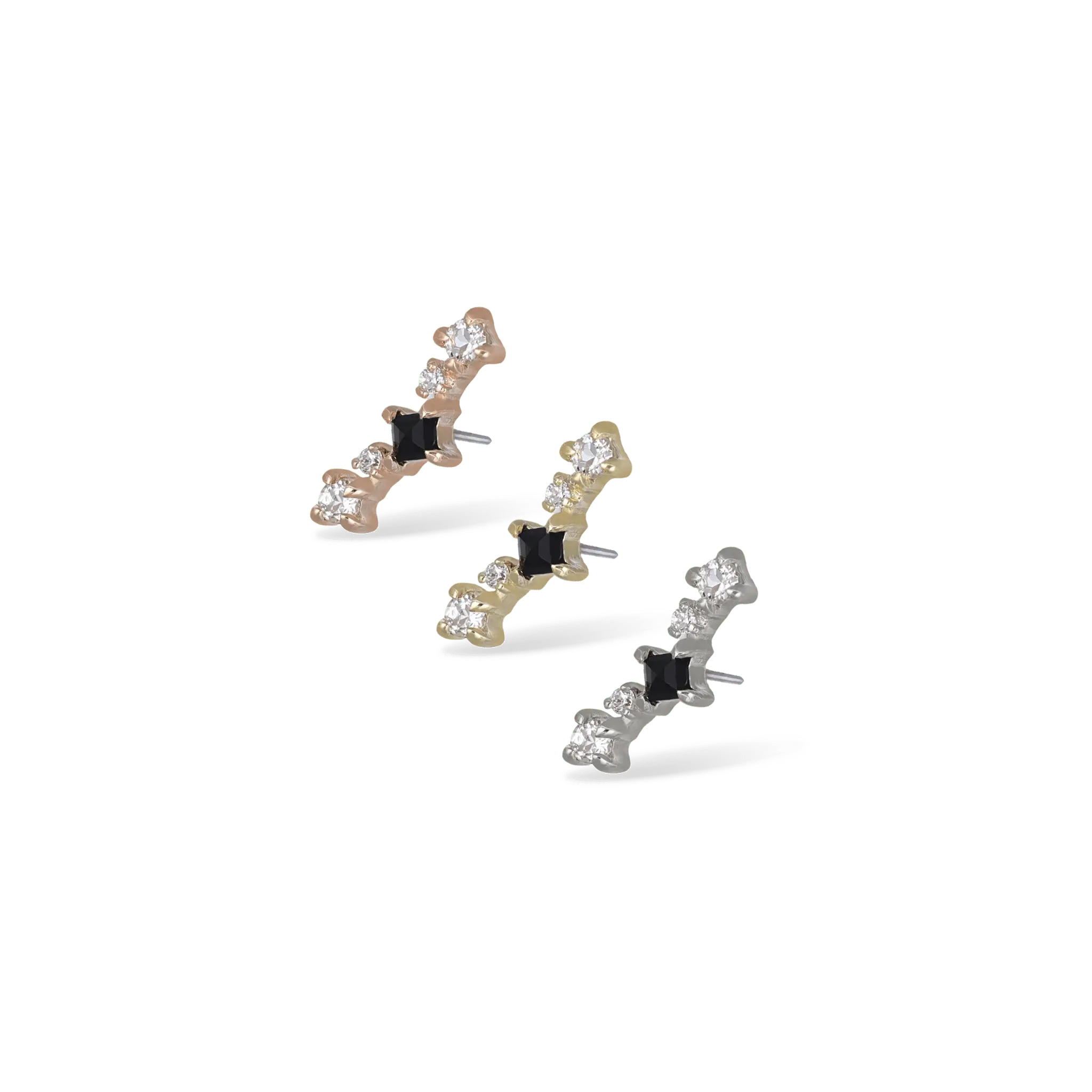 BEATTI Threadless Ends BTE048 • Black Spinel Flat Back Stud BTE048 • Black Spinel Flat Back Stud