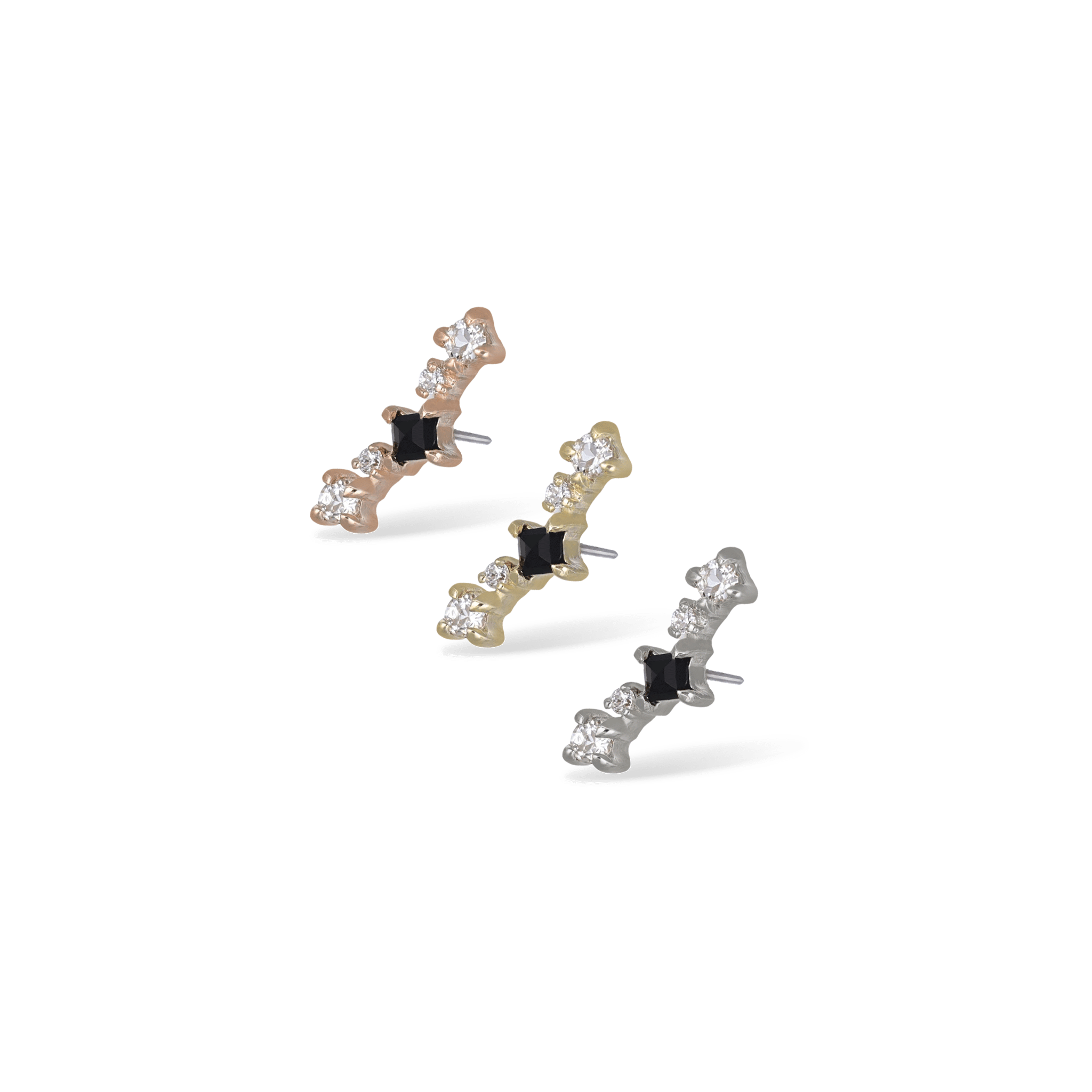 BEATTI Threadless Ends BTE048 • Black Spinel Flat Back Stud BTE048 • Black Spinel Flat Back Stud