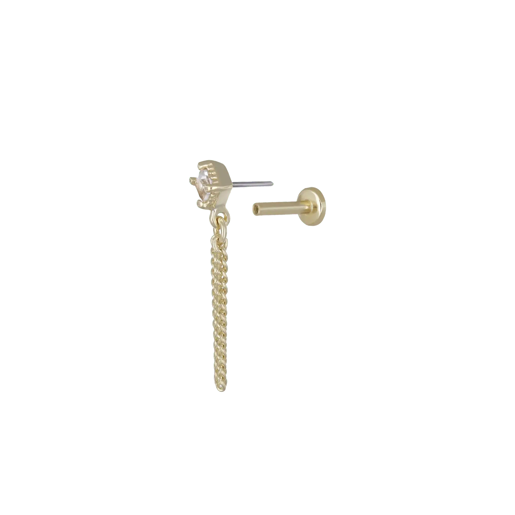 BEATTI Threadless Ends BTE052 • Gemstone Triple Tassel Flat Back Stud BTE052 • Gemstone Triple Tassel Flat Back Stud