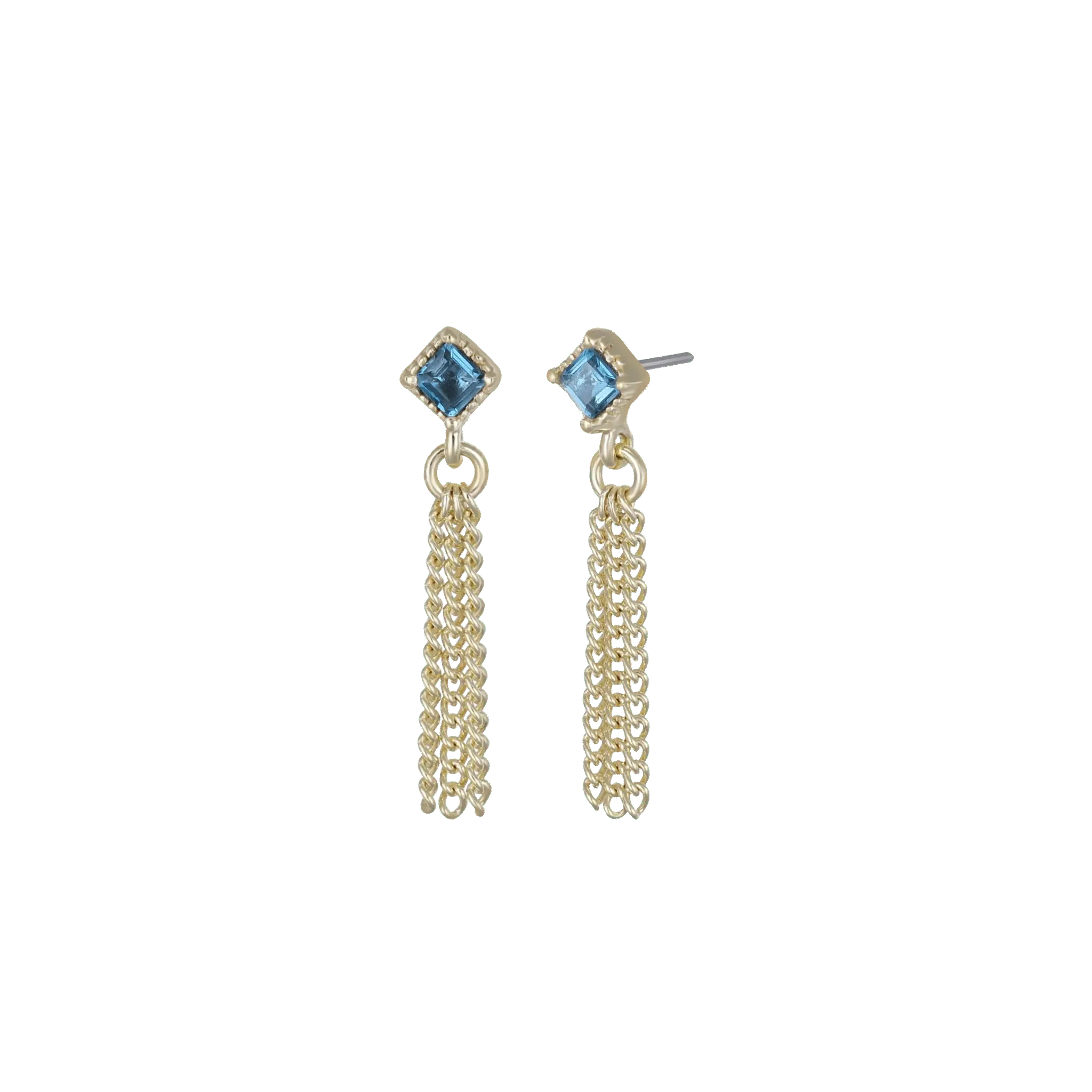 BEATTI Threadless Ends BTE052 • Gemstone Triple Tassel Flat Back Stud BTE052 • Gemstone Triple Tassel Flat Back Stud