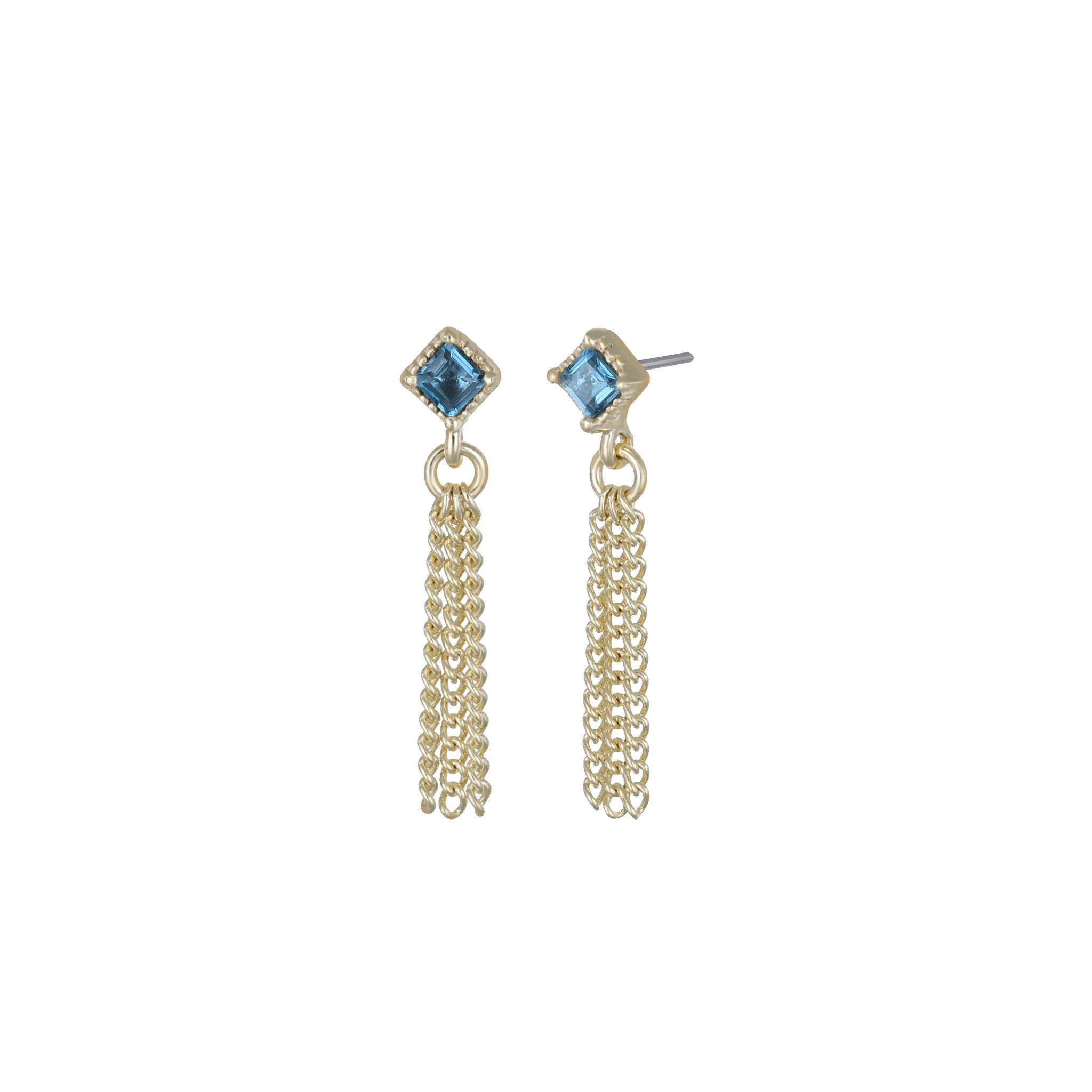 BEATTI Threadless Ends BTE052 • Gemstone Triple Tassel Flat Back Stud BTE052 • Gemstone Triple Tassel Flat Back Stud