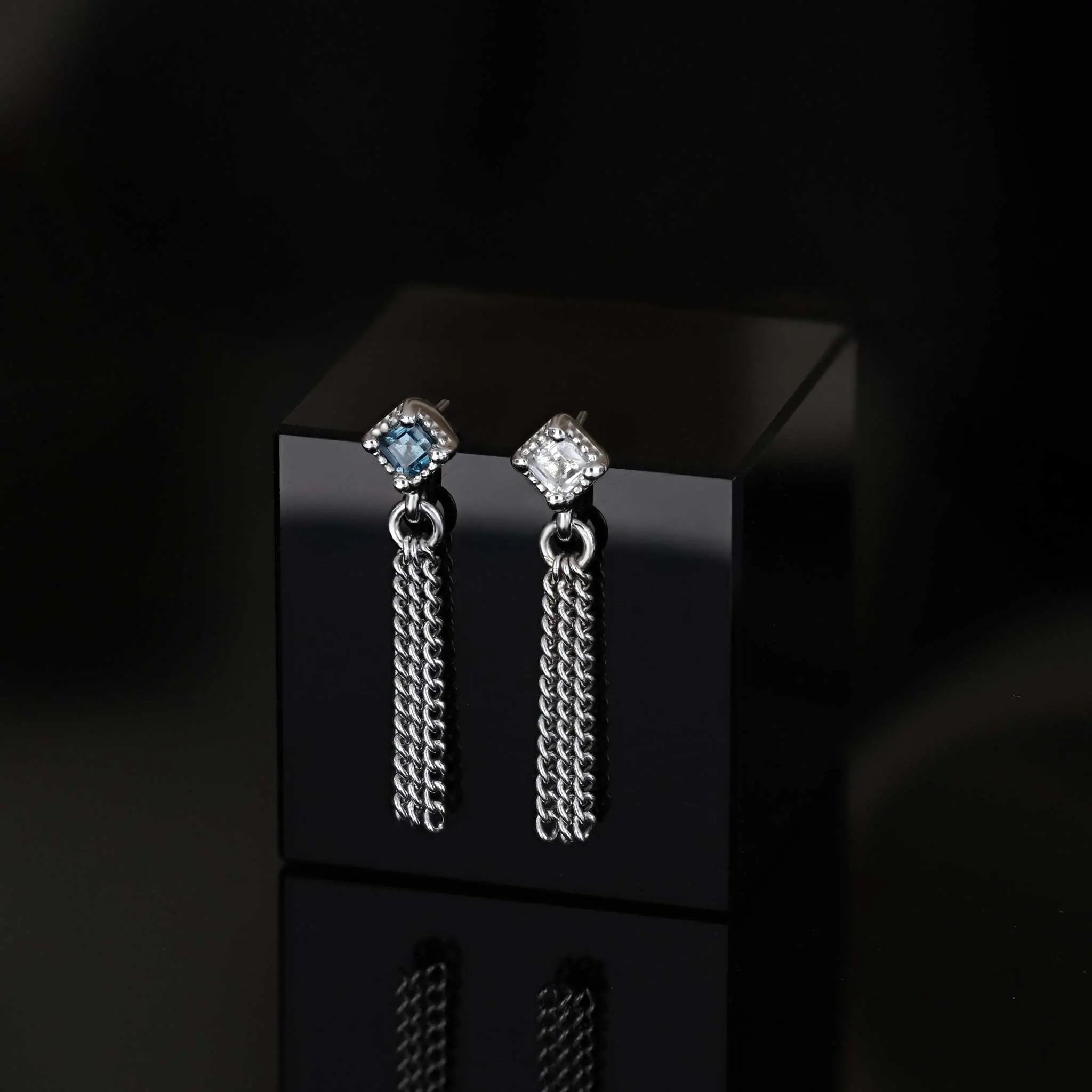 BEATTI Threadless Ends BTE052 • Gemstone Triple Tassel Flat Back Stud BTE052 • Gemstone Triple Tassel Flat Back Stud