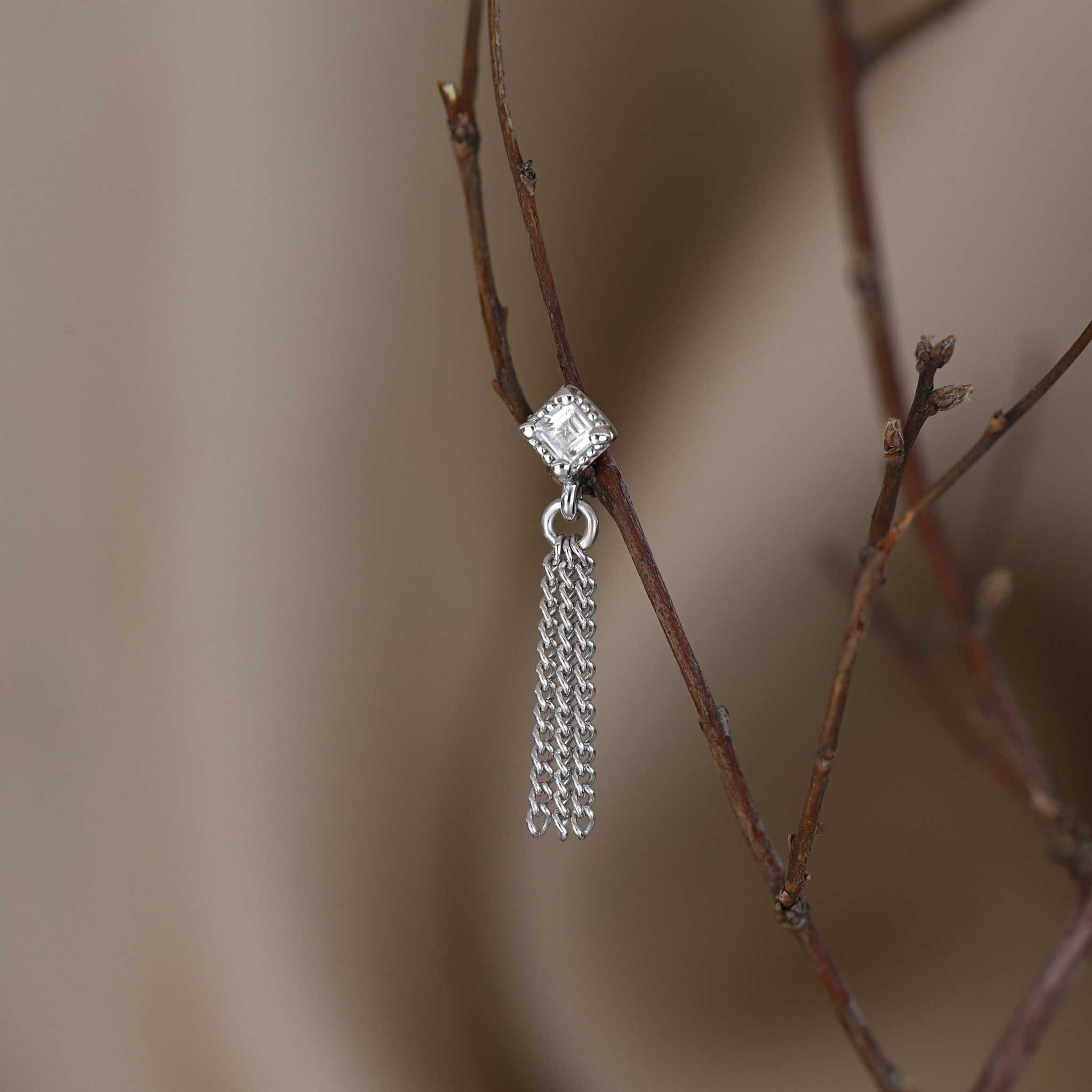 BEATTI Threadless Ends BTE052 • Gemstone Triple Tassel Flat Back Stud BTE052 • Gemstone Triple Tassel Flat Back Stud