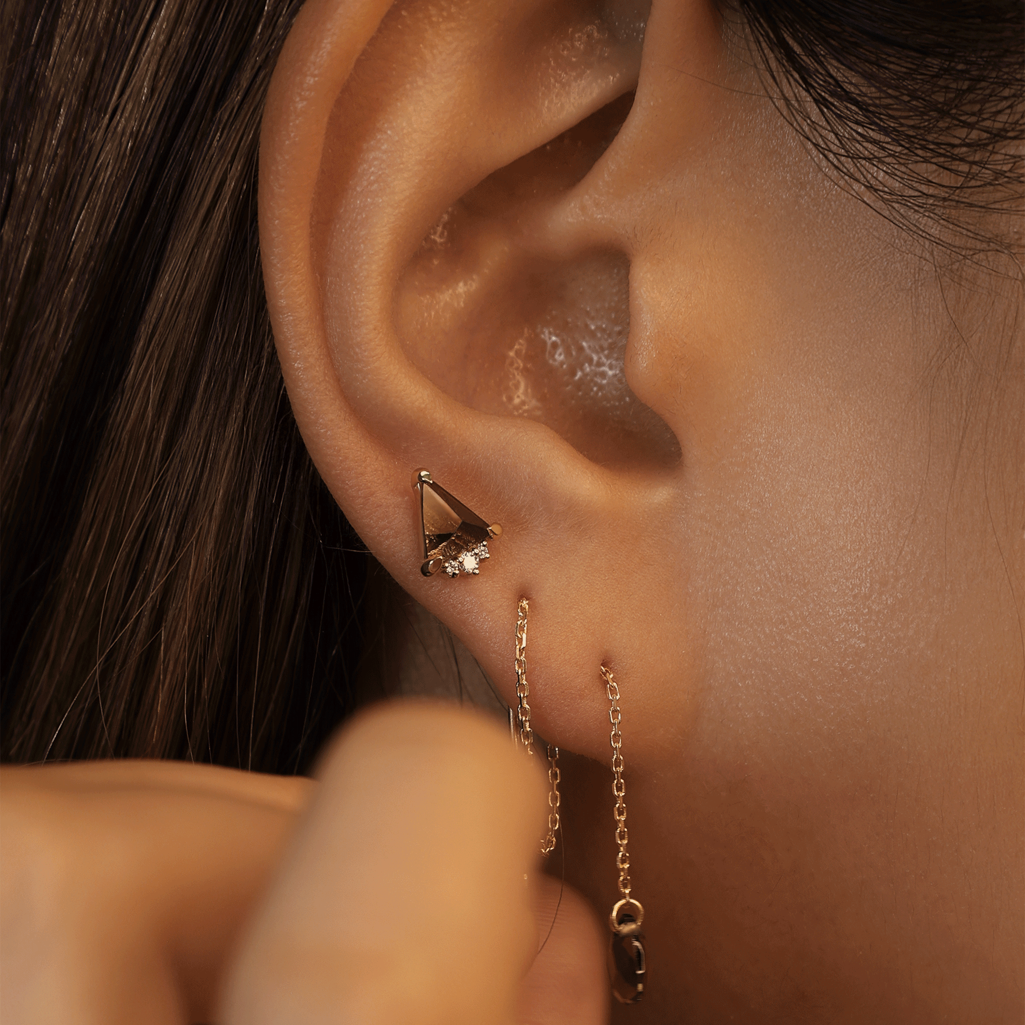 BEATTI Threadless Ends BTE054 • Pyramid Gemstone Flat Back Stud BTE054 • Pyramid Gemstone Flat Back Stud