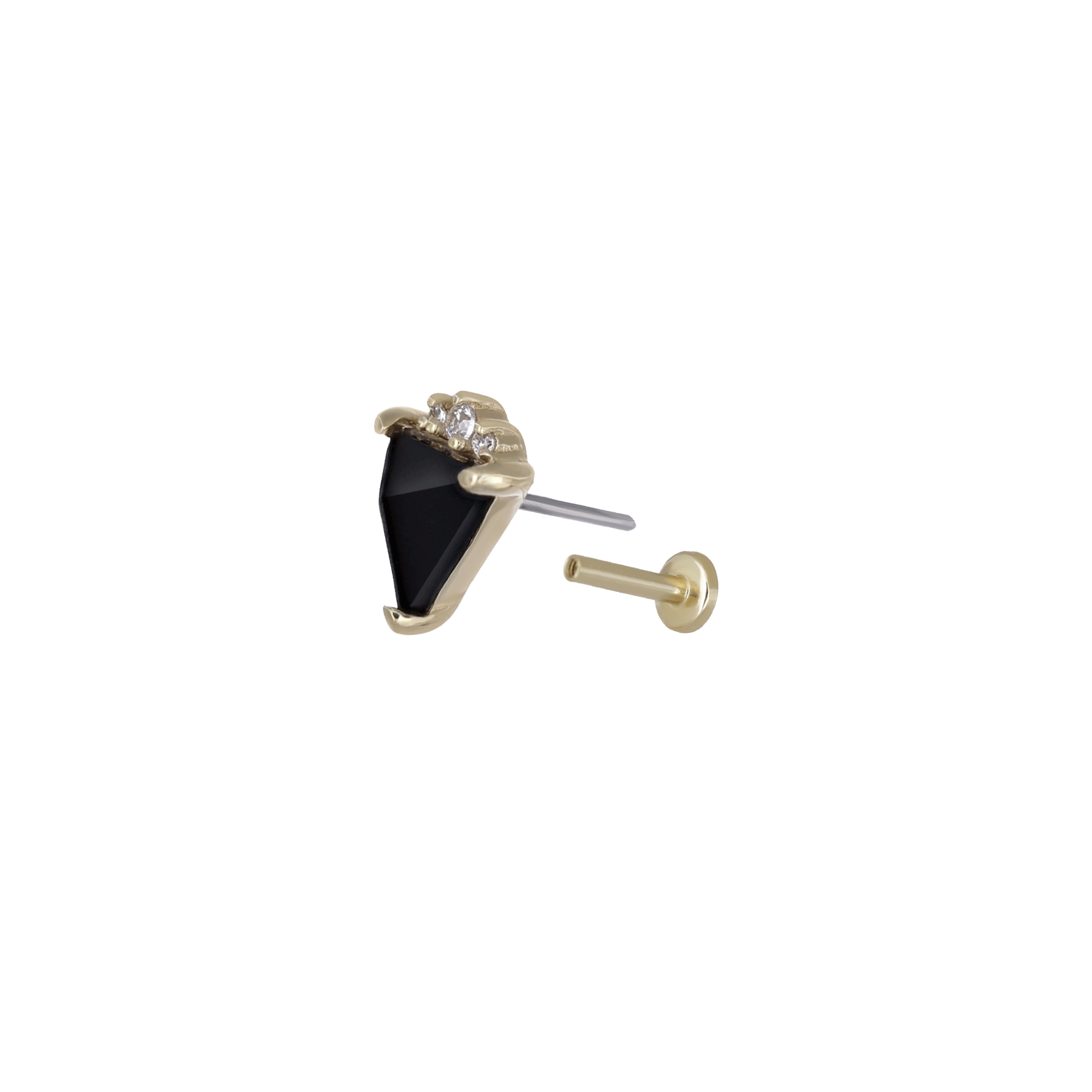 BEATTI Threadless Ends BTE054 • Pyramid Gemstone Flat Back Stud BTE054 • Pyramid Gemstone Flat Back Stud