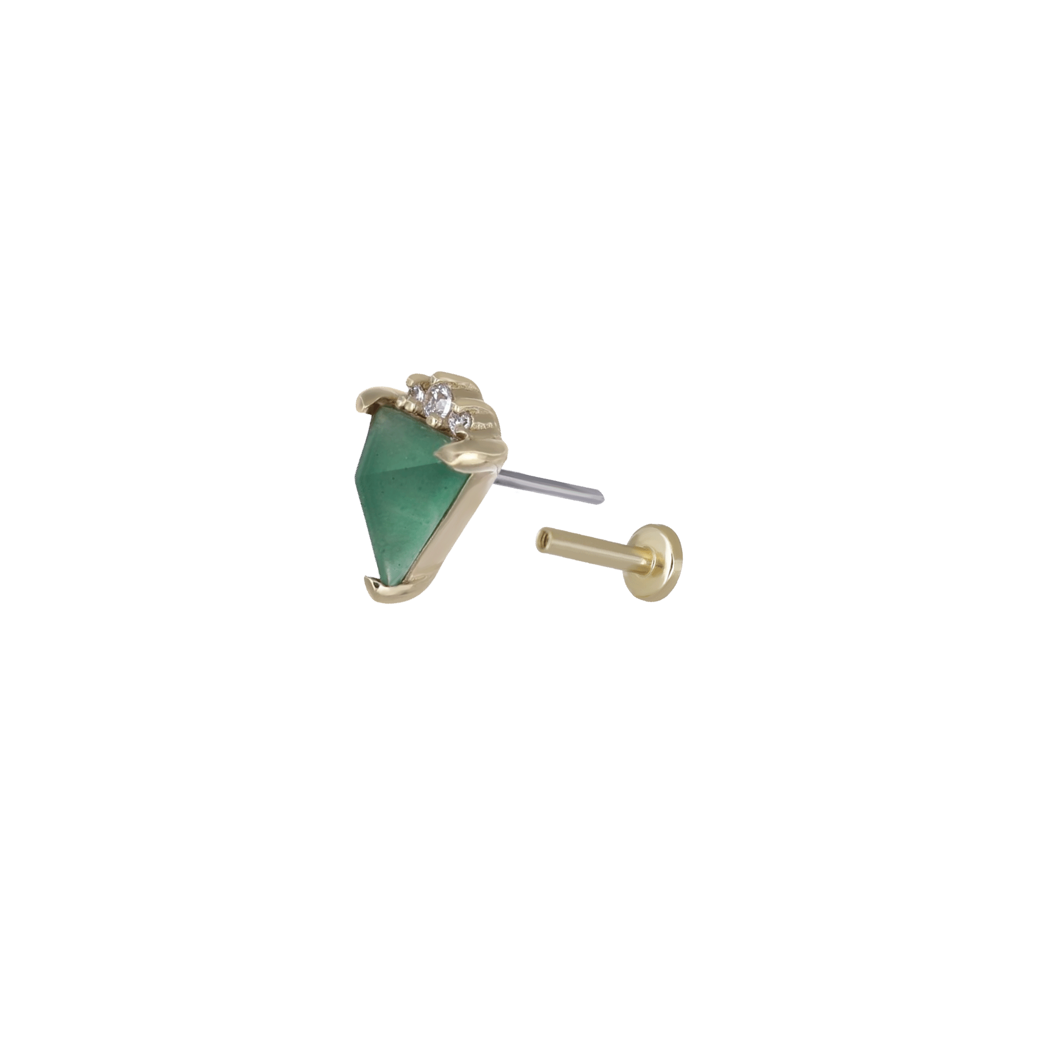 BEATTI Threadless Ends BTE054 • Pyramid Gemstone Flat Back Stud BTE054 • Pyramid Gemstone Flat Back Stud