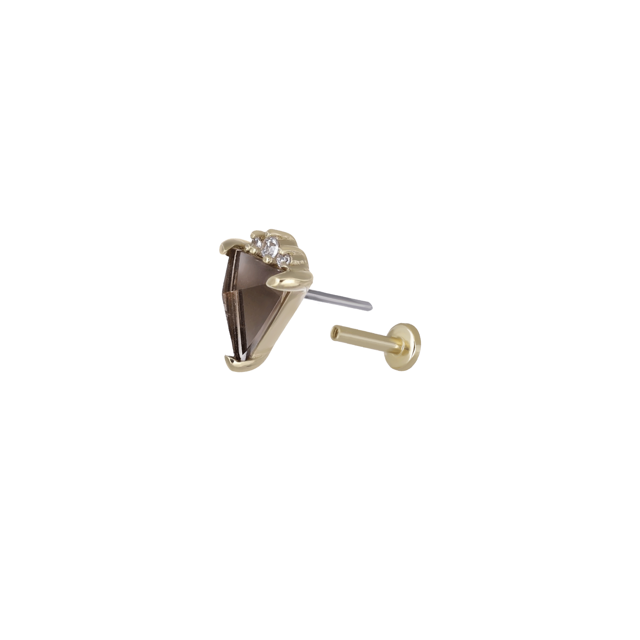 BEATTI Threadless Ends BTE054 • Pyramid Gemstone Flat Back Stud BTE054 • Pyramid Gemstone Flat Back Stud