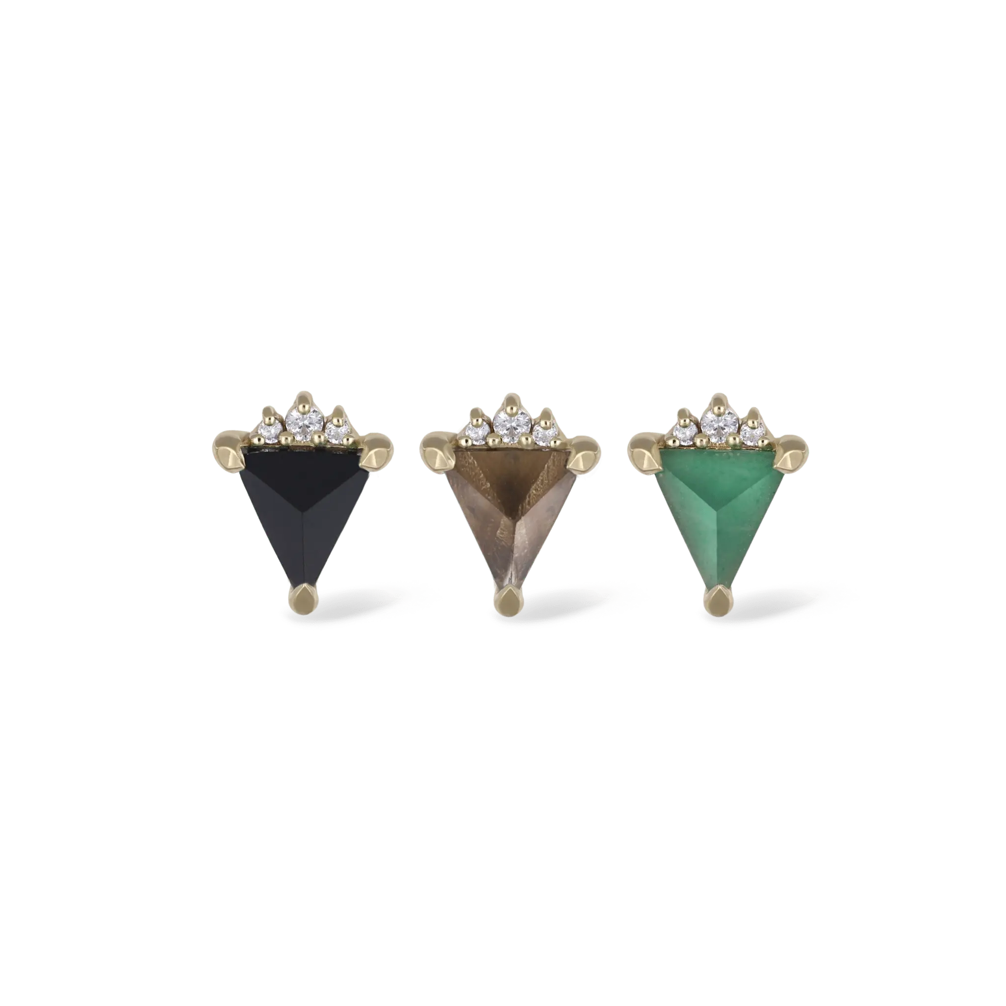 BEATTI Threadless Ends BTE054 • Pyramid Gemstone Flat Back Stud BTE054 • Pyramid Gemstone Flat Back Stud