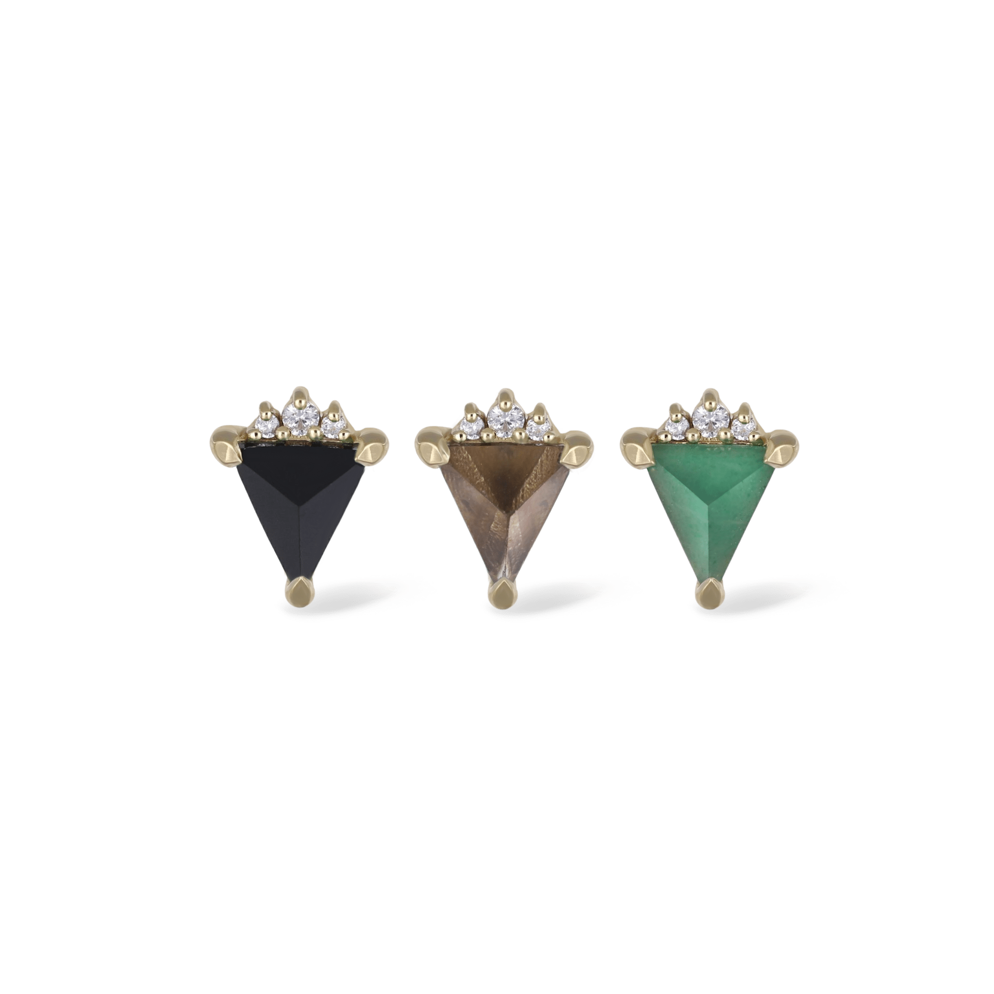 BEATTI Threadless Ends BTE054 • Pyramid Gemstone Flat Back Stud BTE054 • Pyramid Gemstone Flat Back Stud