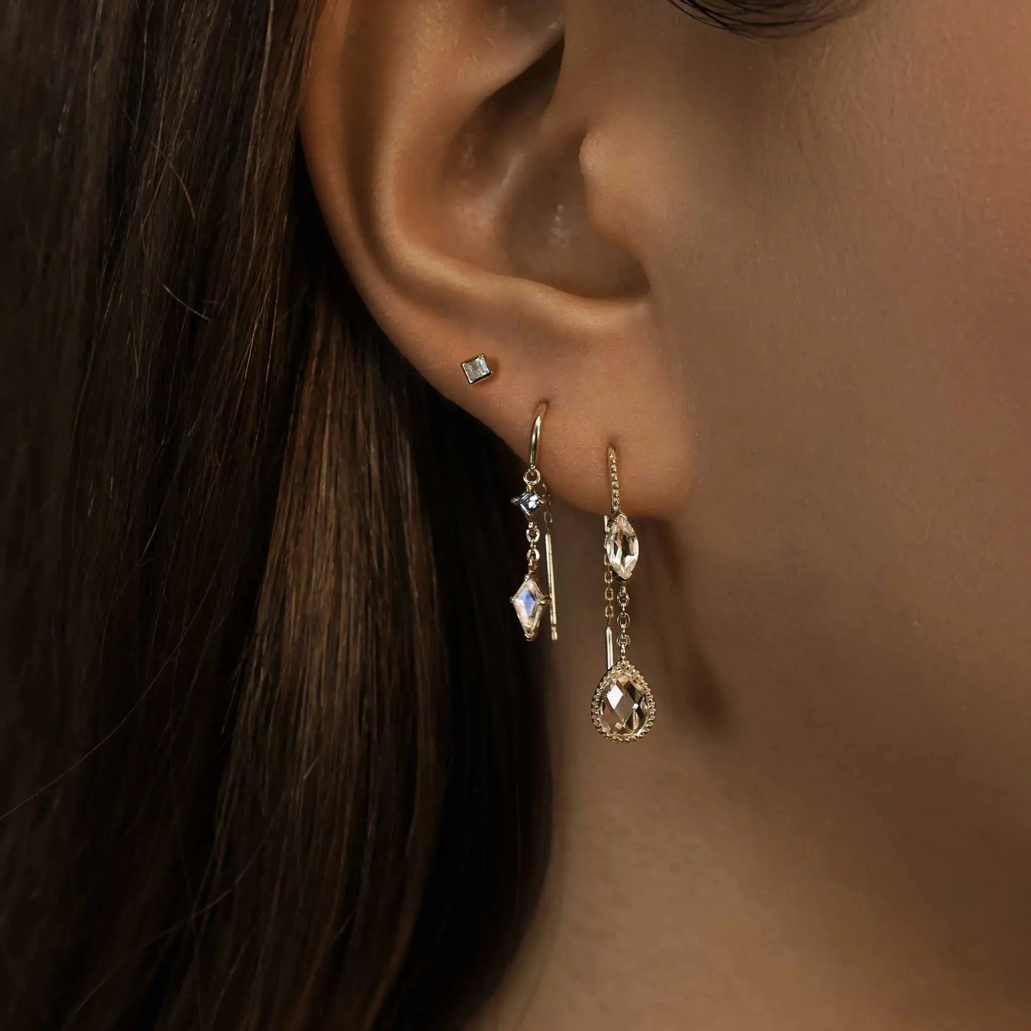 BEATTI Threaders BTE055 • Gemstone Threader Earrings BTE055 • Gemstone Threader Earrings