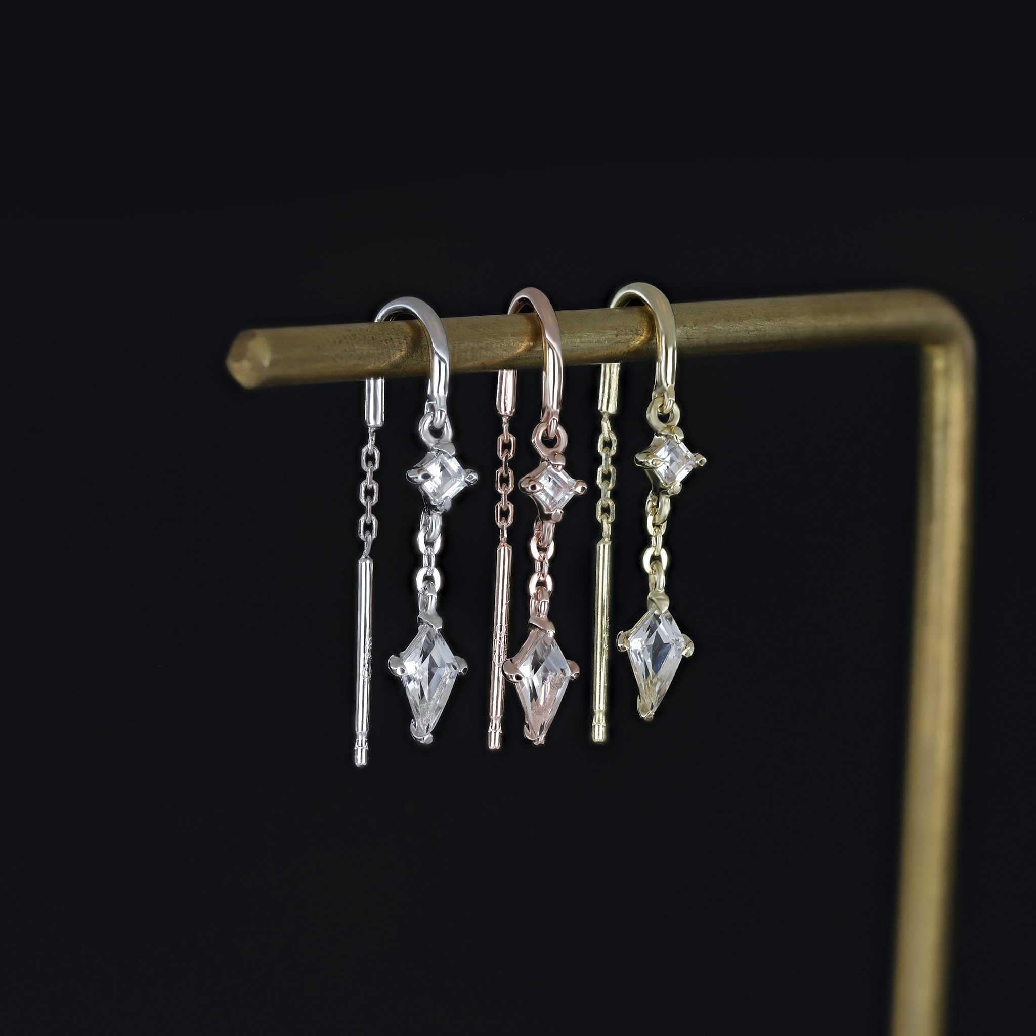 BEATTI Threaders BTE055 • Gemstone Threader Earrings BTE055 • Gemstone Threader Earrings