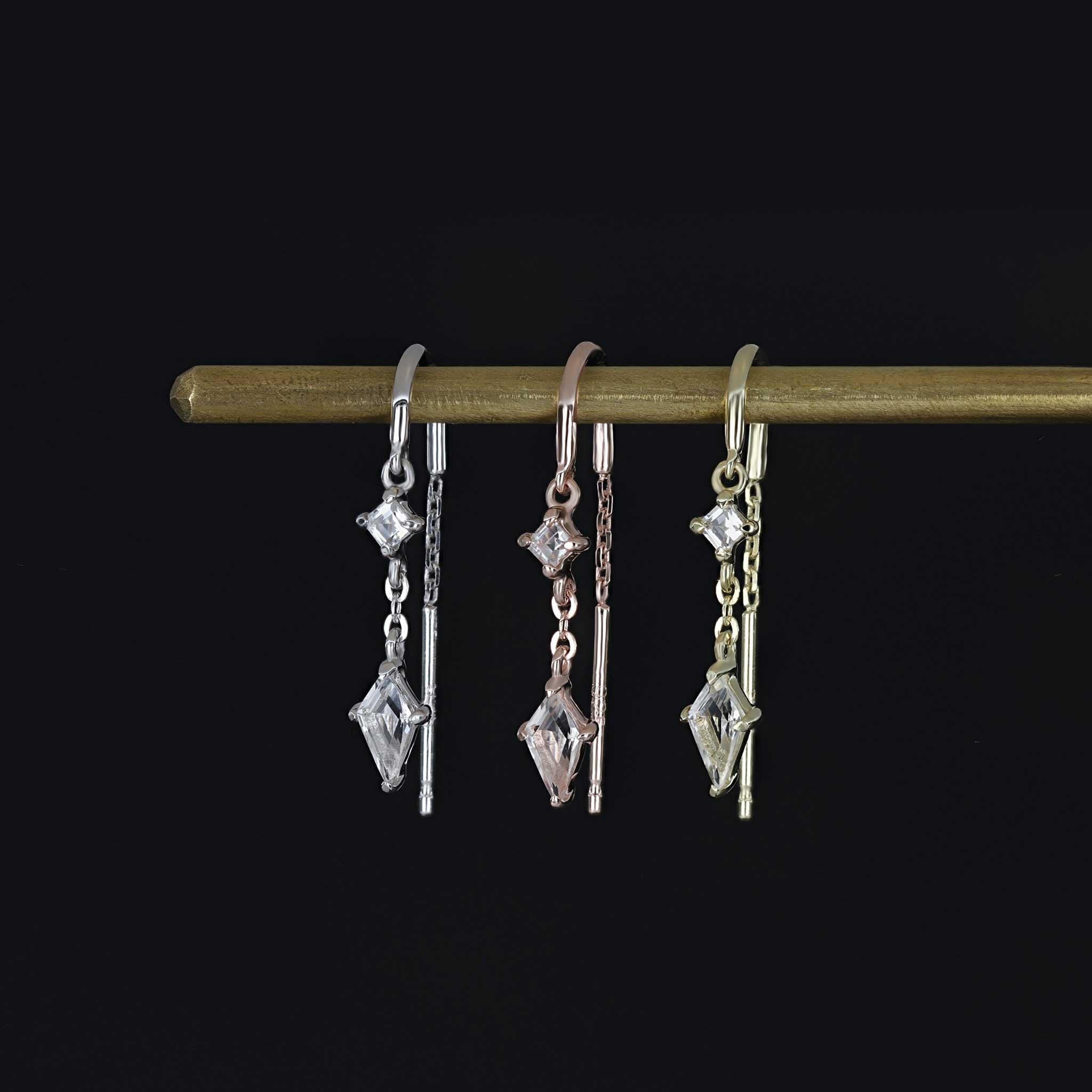 BEATTI Threaders BTE055 • Gemstone Threader Earrings BTE055 • Gemstone Threader Earrings