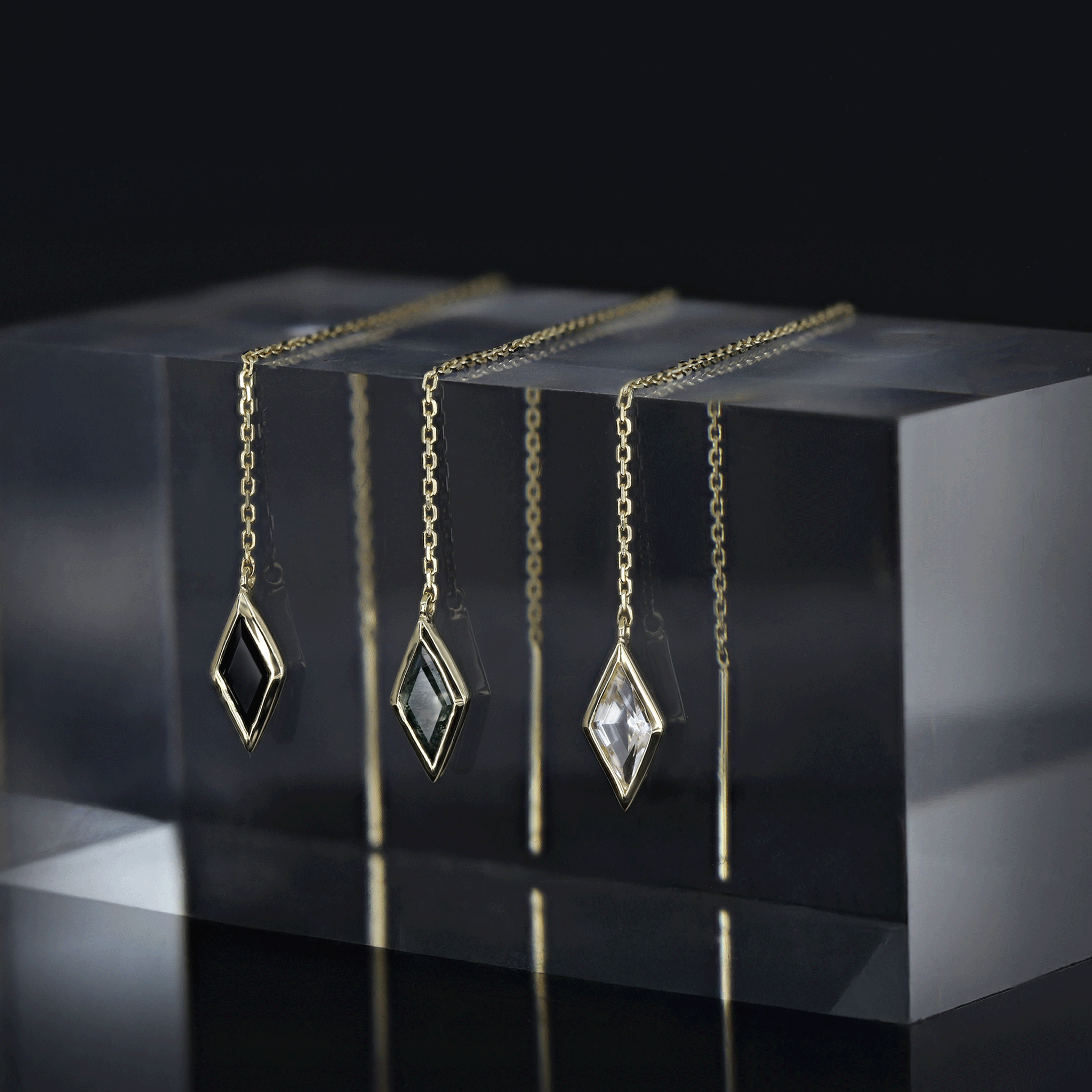 BEATTI Threaders BTE056 • Gemstone Rhombus Drop Threader BTE056 • Gemstone Rhombus Drop Threader