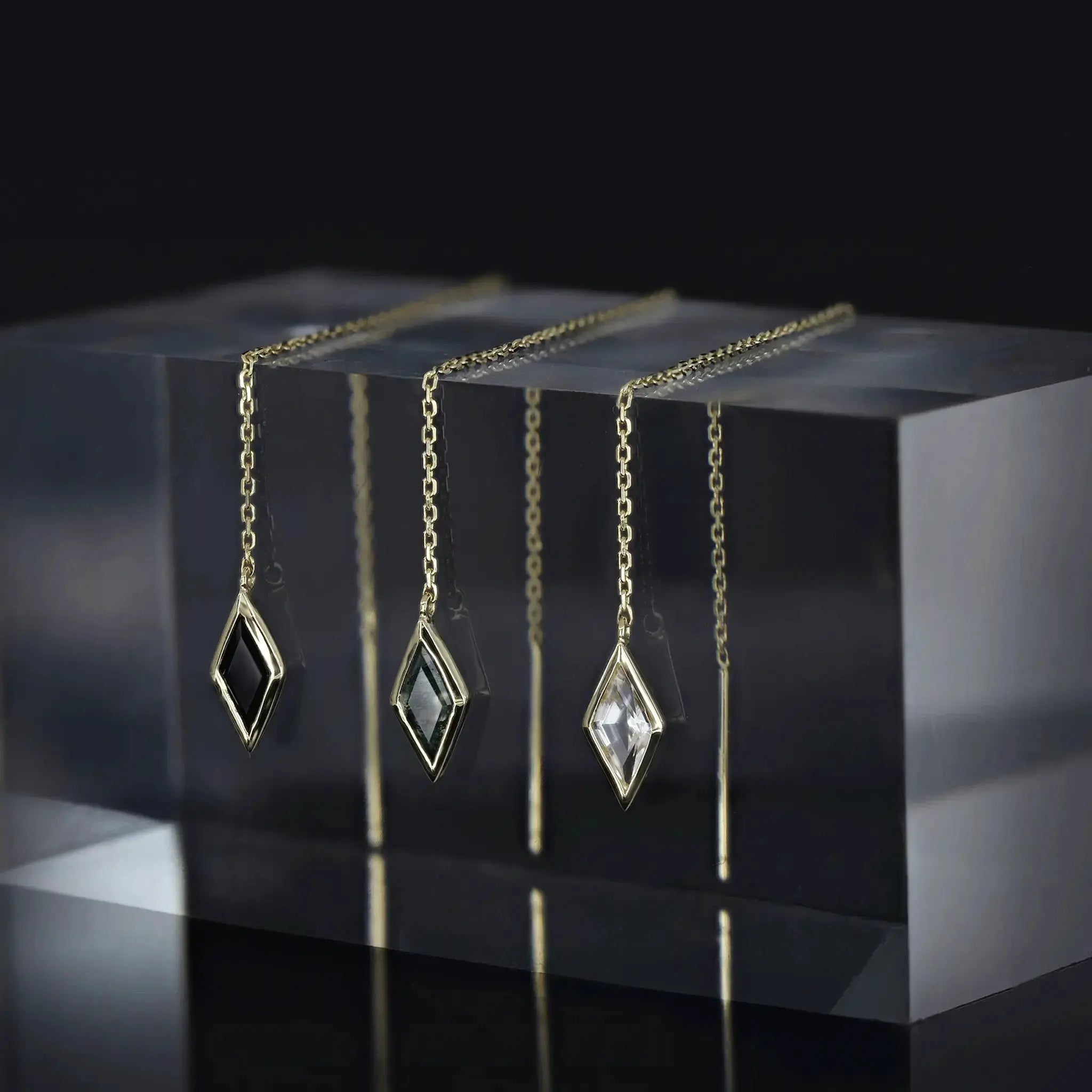 BEATTI Threaders BTE056 • Gemstone Rhombus Drop Threader BTE056 • Gemstone Rhombus Drop Threader