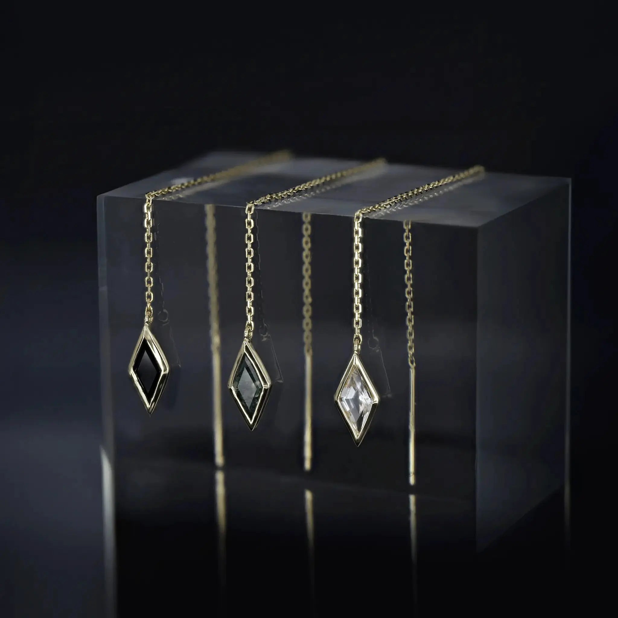 BEATTI Threaders BTE056 • Gemstone Rhombus Drop Threader BTE056 • Gemstone Rhombus Drop Threader