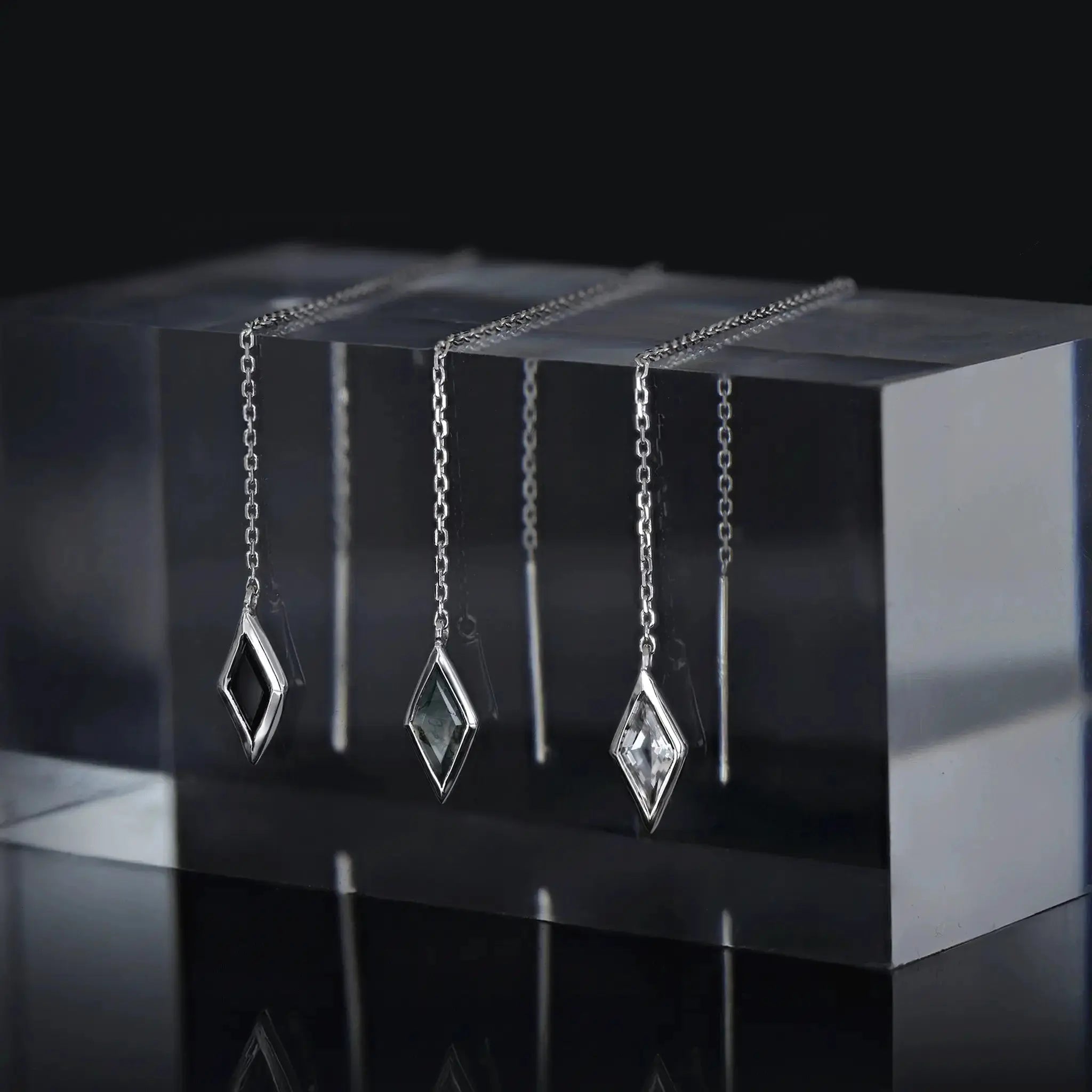 BEATTI Threaders BTE056 • Gemstone Rhombus Drop Threader BTE056 • Gemstone Rhombus Drop Threader