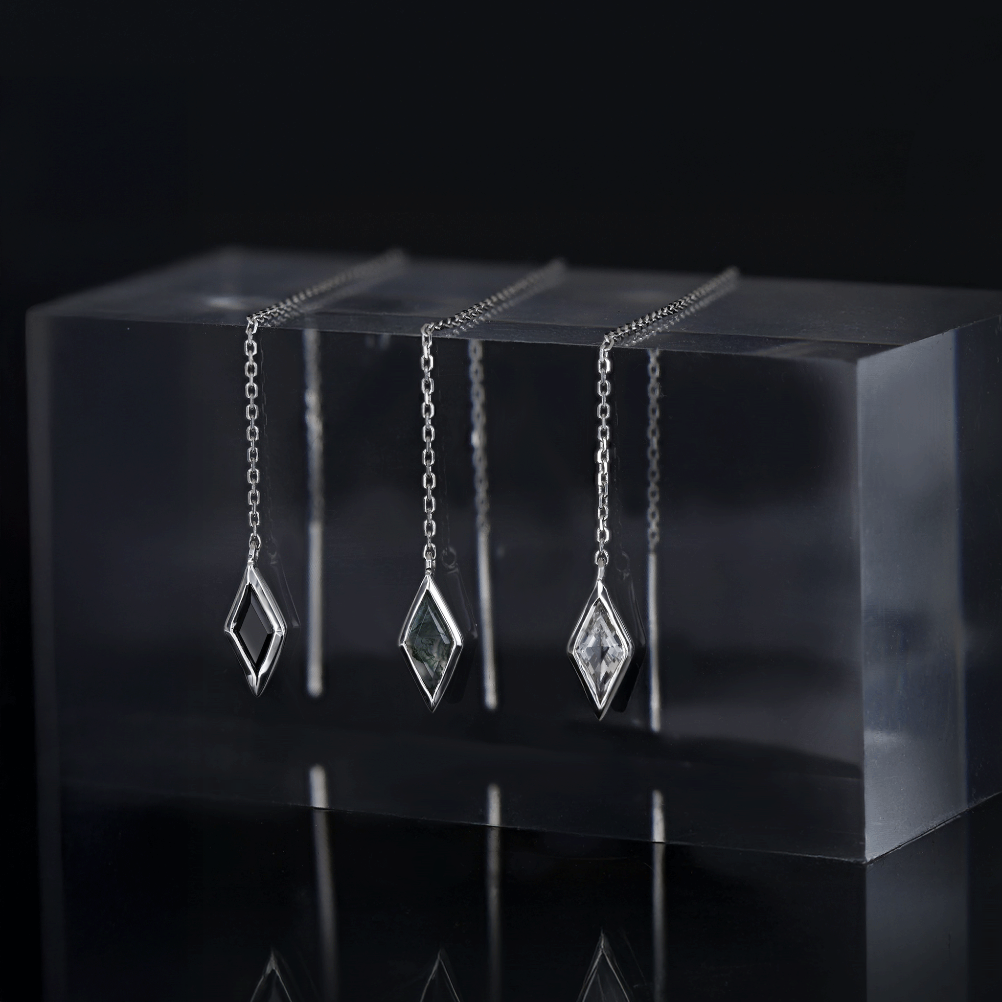BEATTI Threaders BTE056 • Gemstone Rhombus Drop Threader BTE056 • Gemstone Rhombus Drop Threader