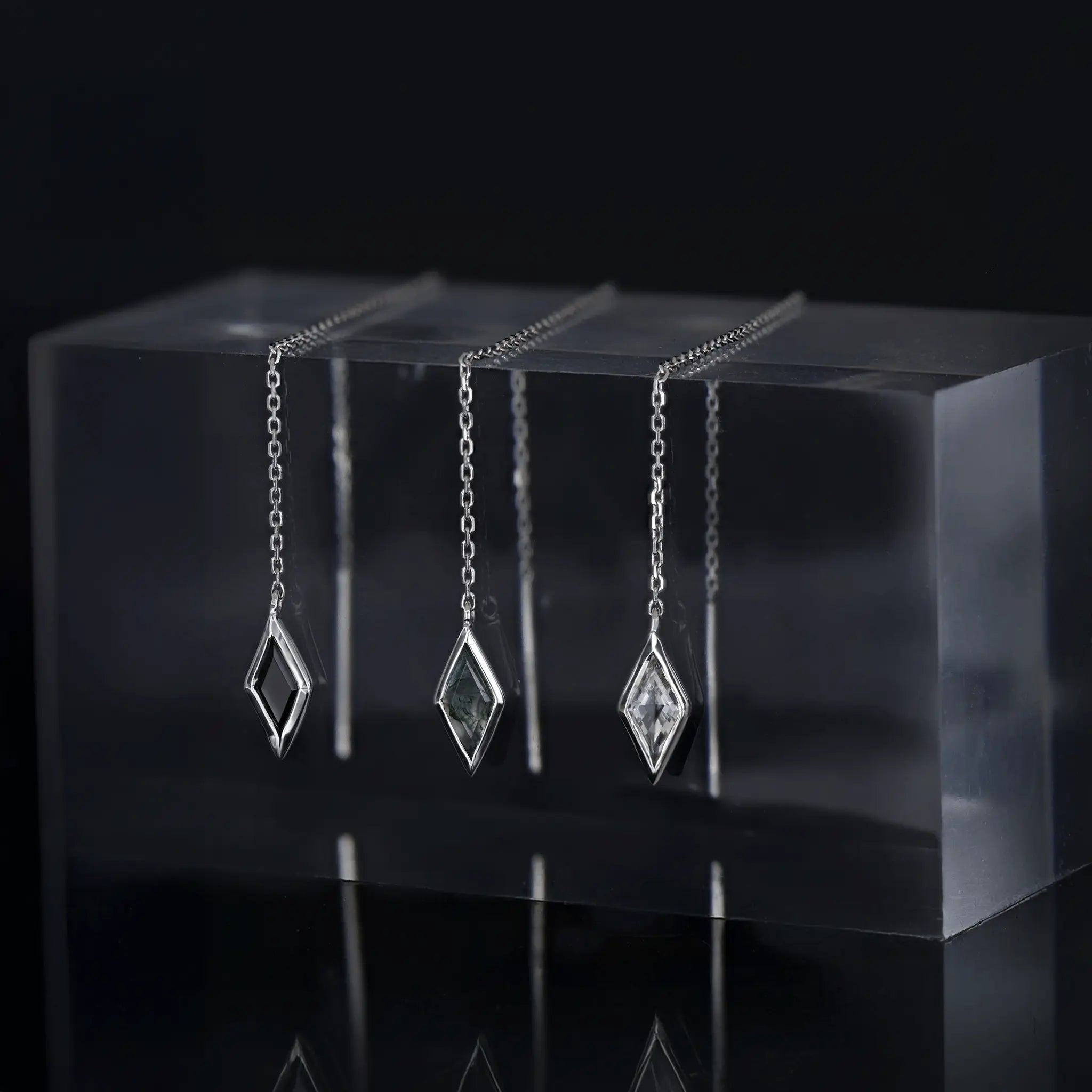 BEATTI Threaders BTE056 • Gemstone Rhombus Drop Threader BTE056 • Gemstone Rhombus Drop Threader